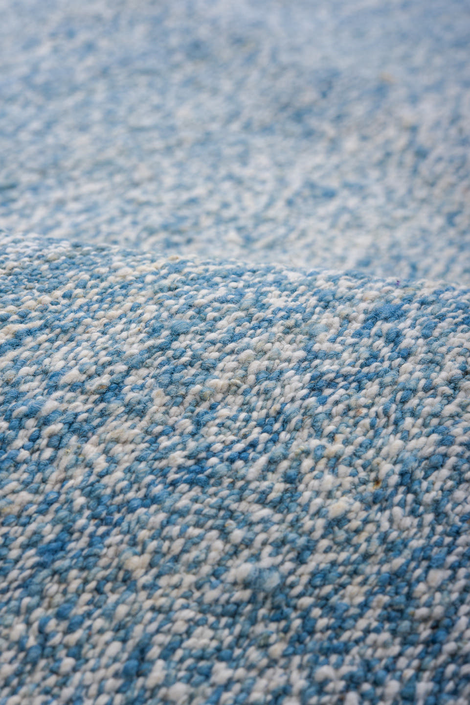9' x 12' one-of-a-kind handmade vintage Kilim large size rug. Color palette: sky blue, ivory, pale blue, cream, taupe
