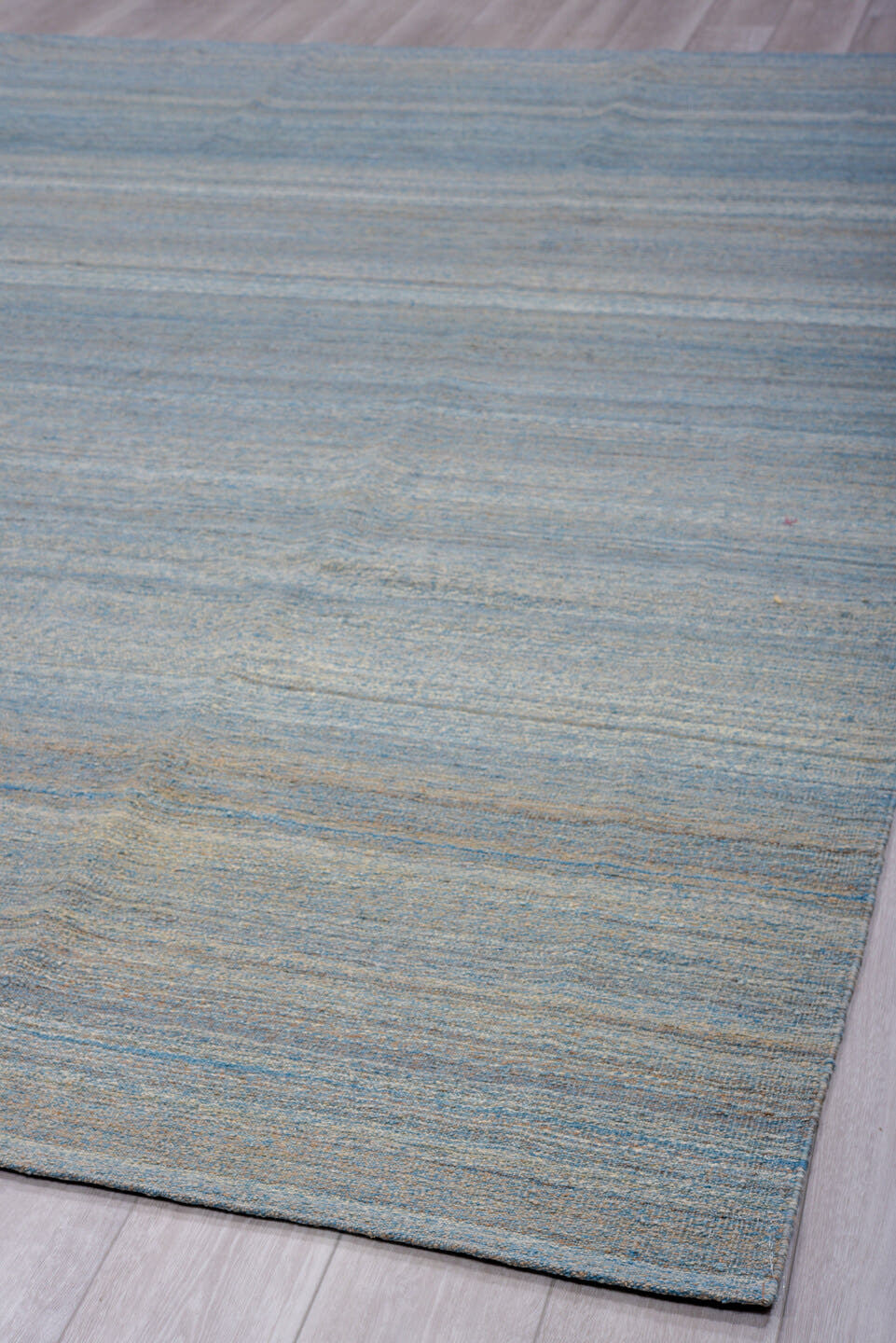 10' x 14' one-of-a-kind handmade vintage Kilim rug. Color palette: blue gray, slate, ivory, silver gray, gray, blue