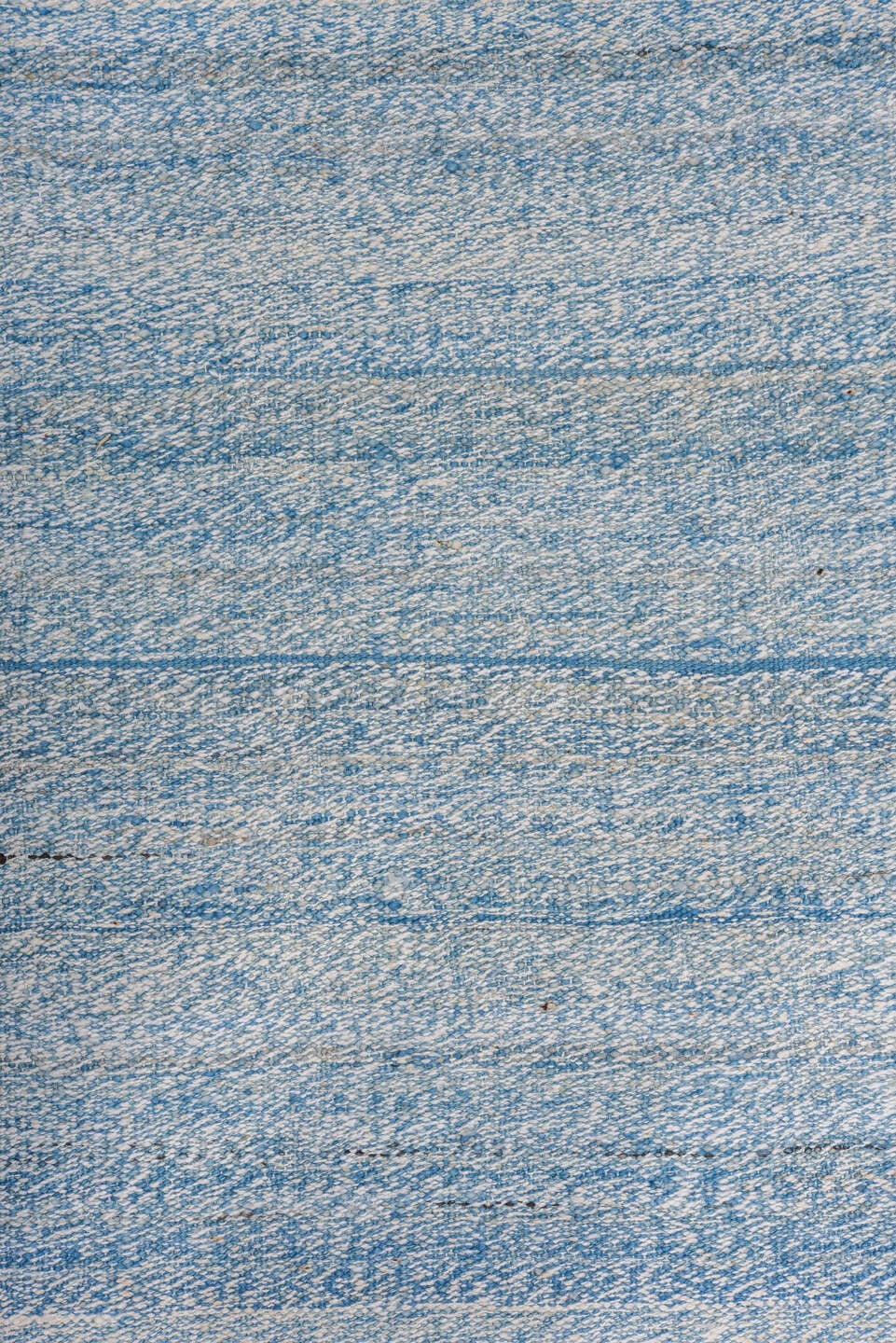 9' x 14' one-of-a-kind handmade vintage Kilim large size rug. Color palette: sky blue, ivory, pale blue, light blue