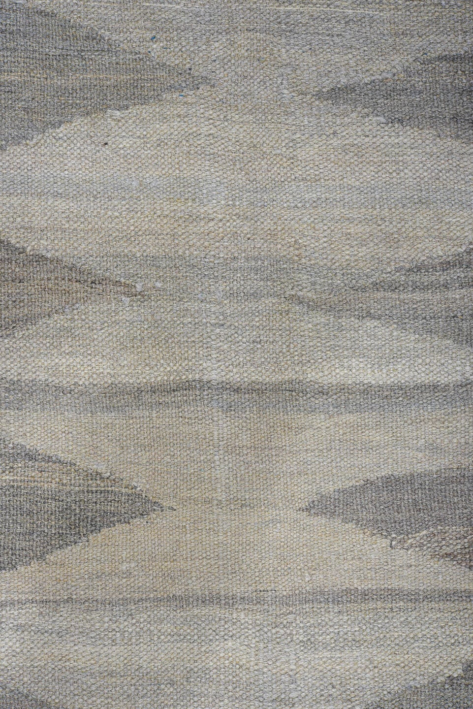 8' x 12' one-of-a-kind handmade vintage Kilim large size rug. Color palette: gray, ivory, taupe, slate, beige, brown