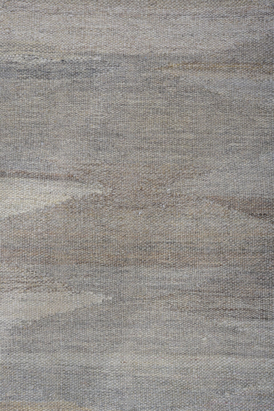 8' x 12' one-of-a-kind handmade vintage Kilim large size rug. Color palette: gray, ivory, taupe, beige, greige, brown