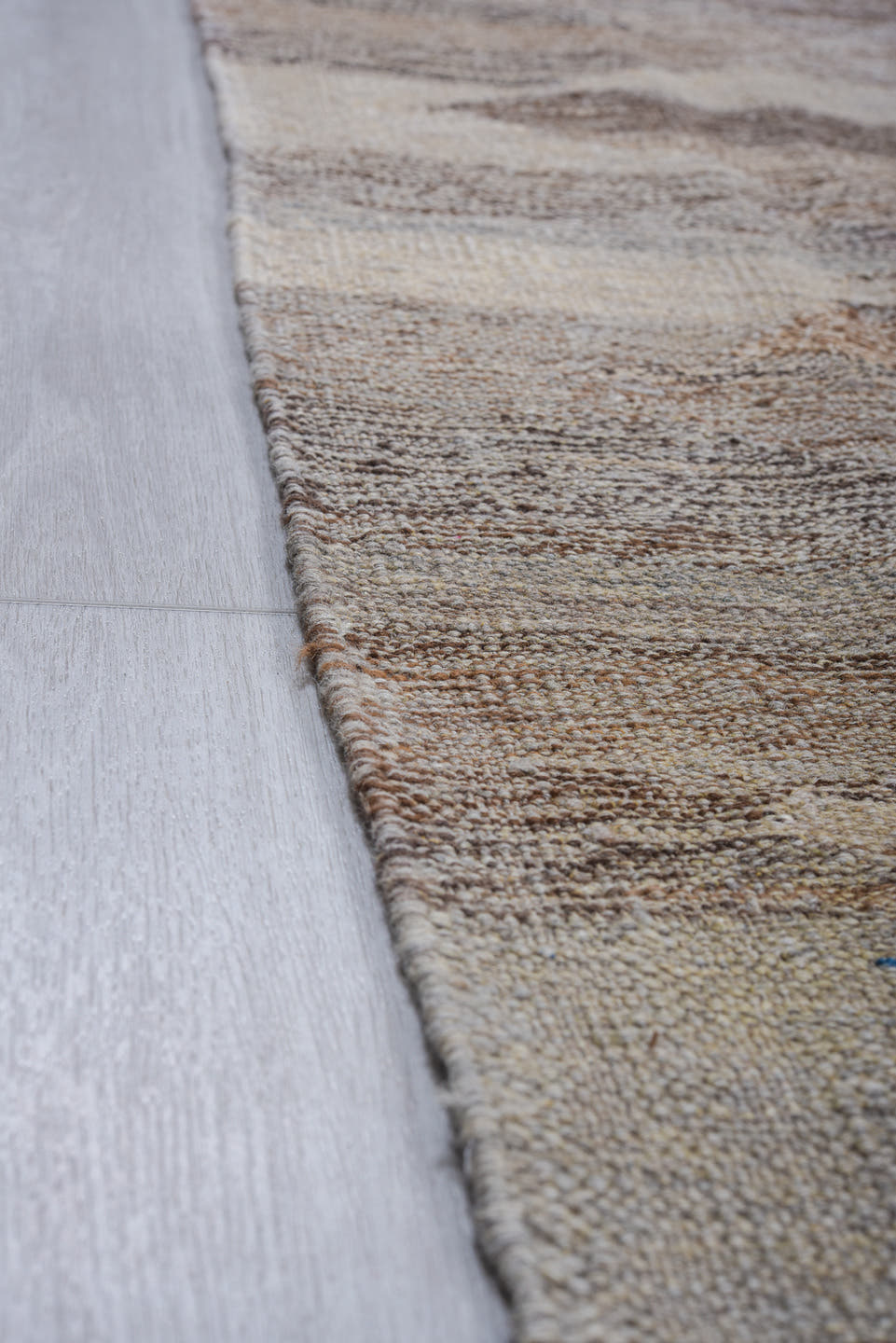 8' x 12' one-of-a-kind handmade vintage Kilim large size rug. Color palette: taupe, ivory, gray, cream, greige, beige