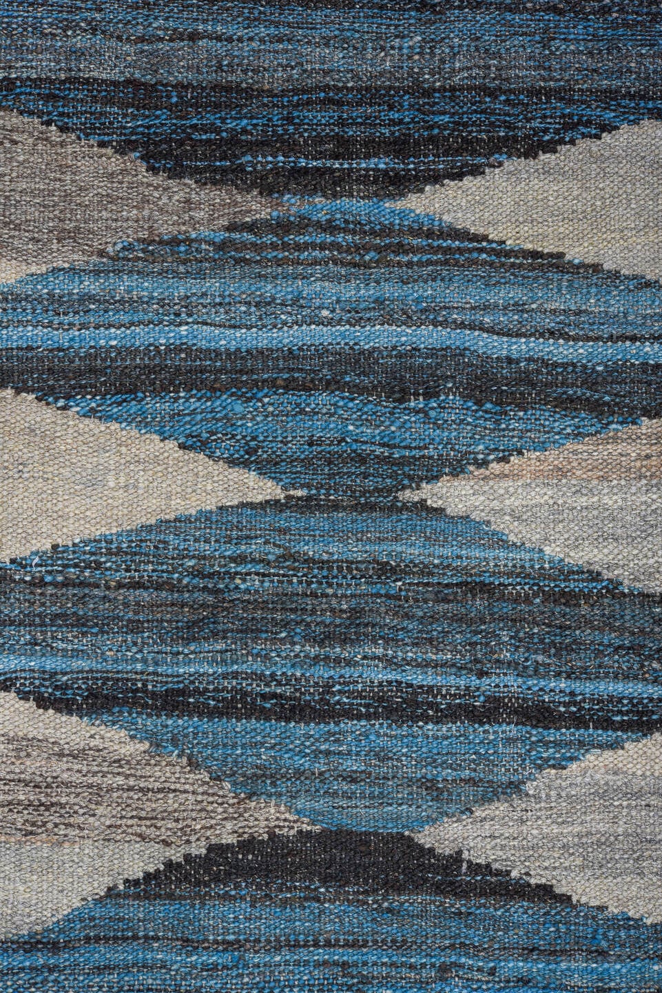 9' x 11' one-of-a-kind handmade vintage Kilim large size rug. Color palette: ivory, turquoise, slate, charcoal, taupe, teal
