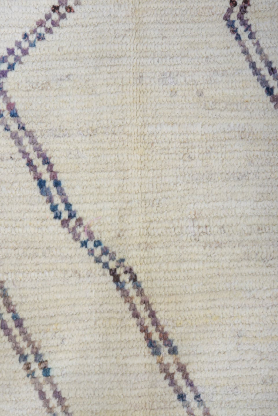9' x 11' one-of-a-kind handmade vintage Tulu large size rug. Color palette: ivory, charcoal, taupe, slate, brown, gray