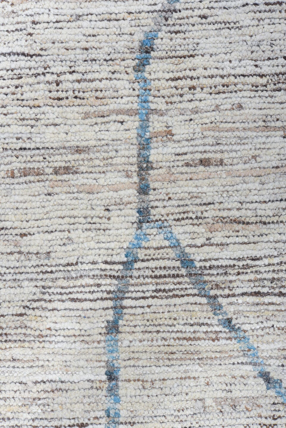 19' x 16' one-of-a-kind handmade vintage Tulu oversize rug. Color palette: ivory, blue, taupe, gray, beige