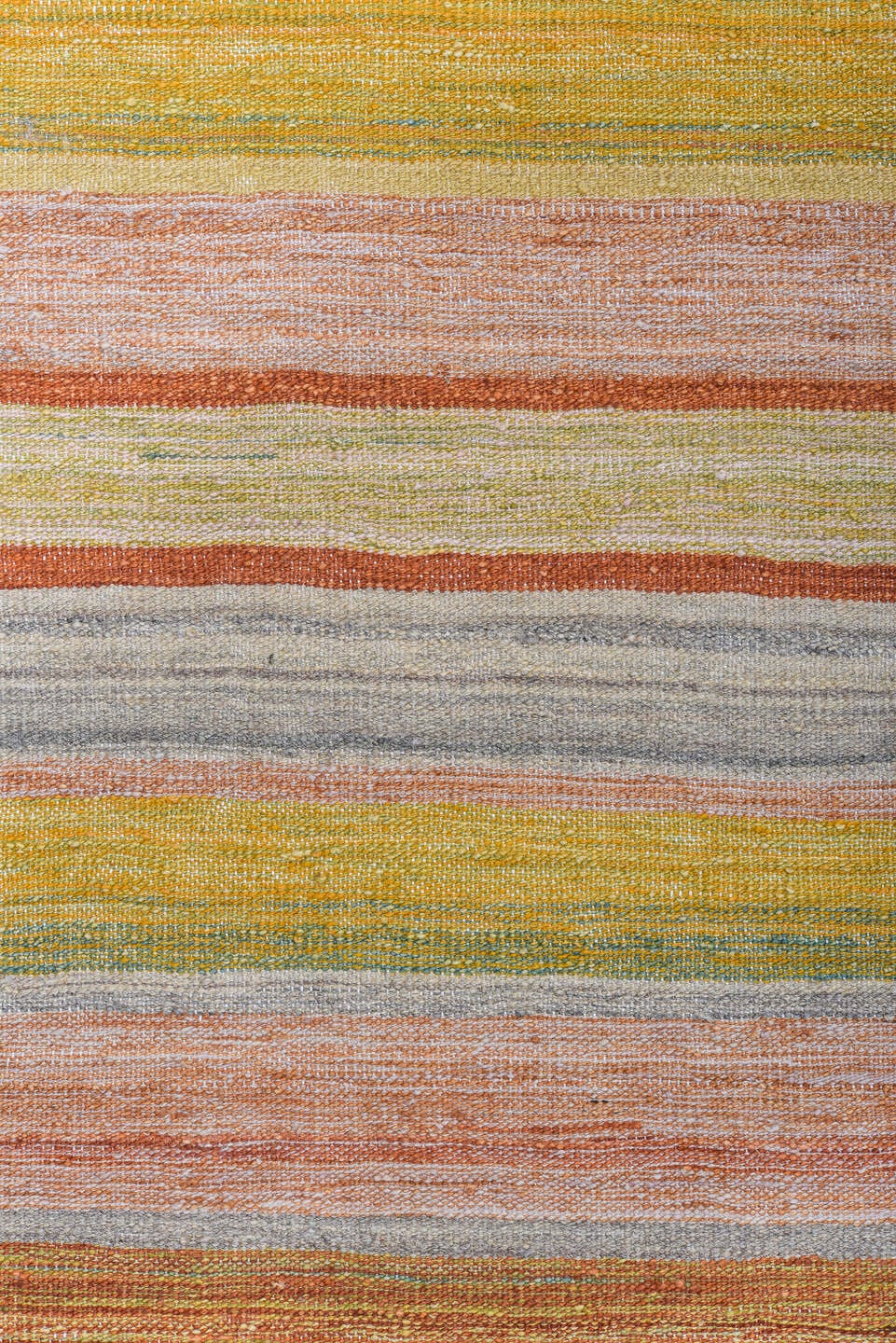 8' x 10' one-of-a-kind handmade vintage Kilim large size rug. Color palette: ivory, rust, sage, gold, taupe, terra cotta
