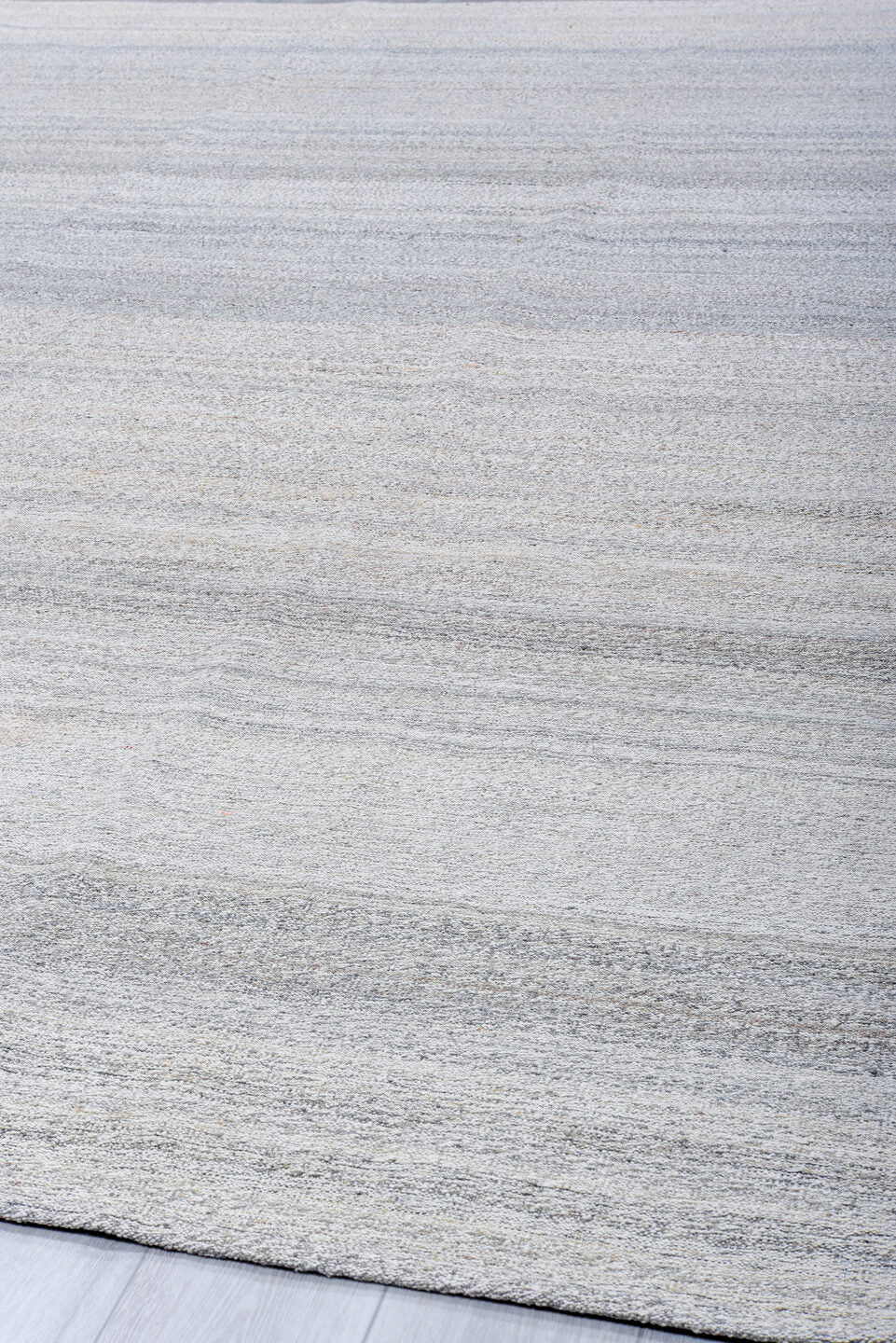 8' x 10' one-of-a-kind handmade vintage Kilim large size rug. Color palette: ivory, light gray, taupe, greige, beige, gray