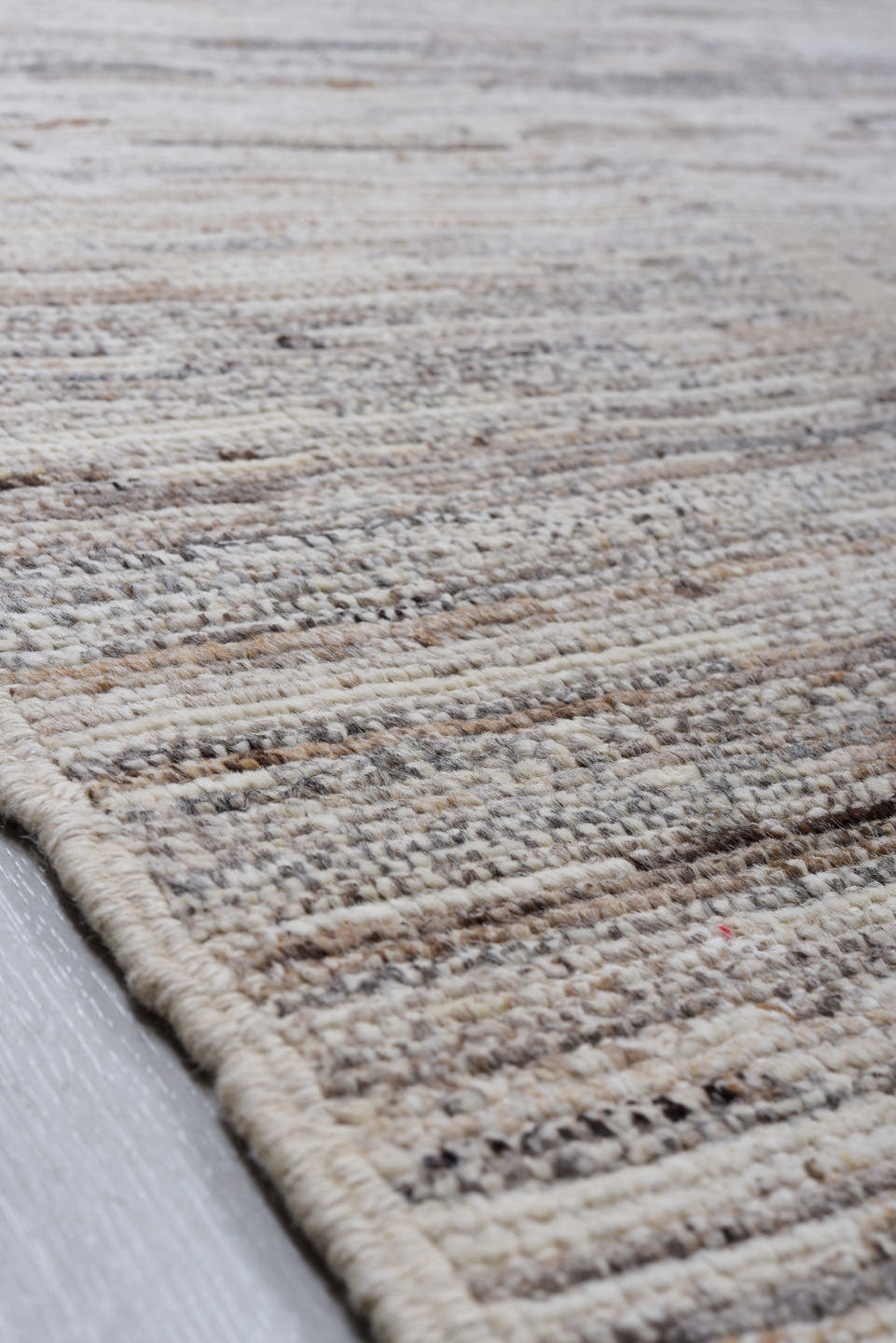10' x 13' one-of-a-kind handmade vintage Tulu large size rug. Color palette: ivory, taupe, beige, gray, greige, brown