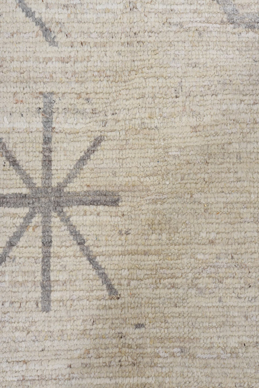 10' x 13' one-of-a-kind handmade vintage Tulu large size rug. Color palette: ivory, gray, taupe, cream, beige