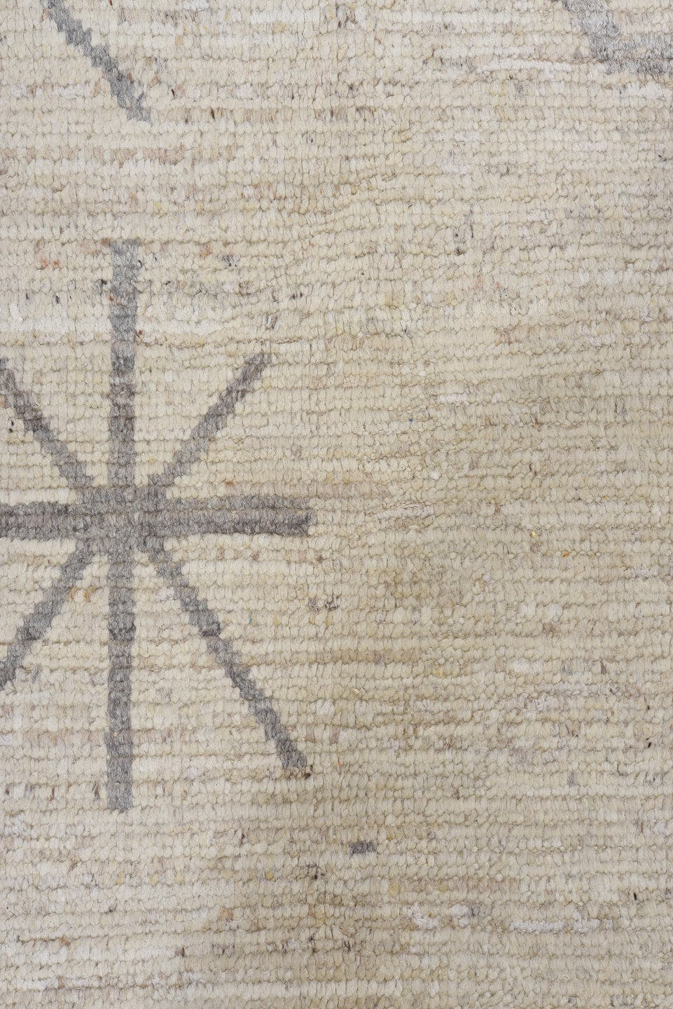 10' x 13' one-of-a-kind handmade vintage Tulu large size rug. Color palette: ivory, gray, taupe, cream, beige