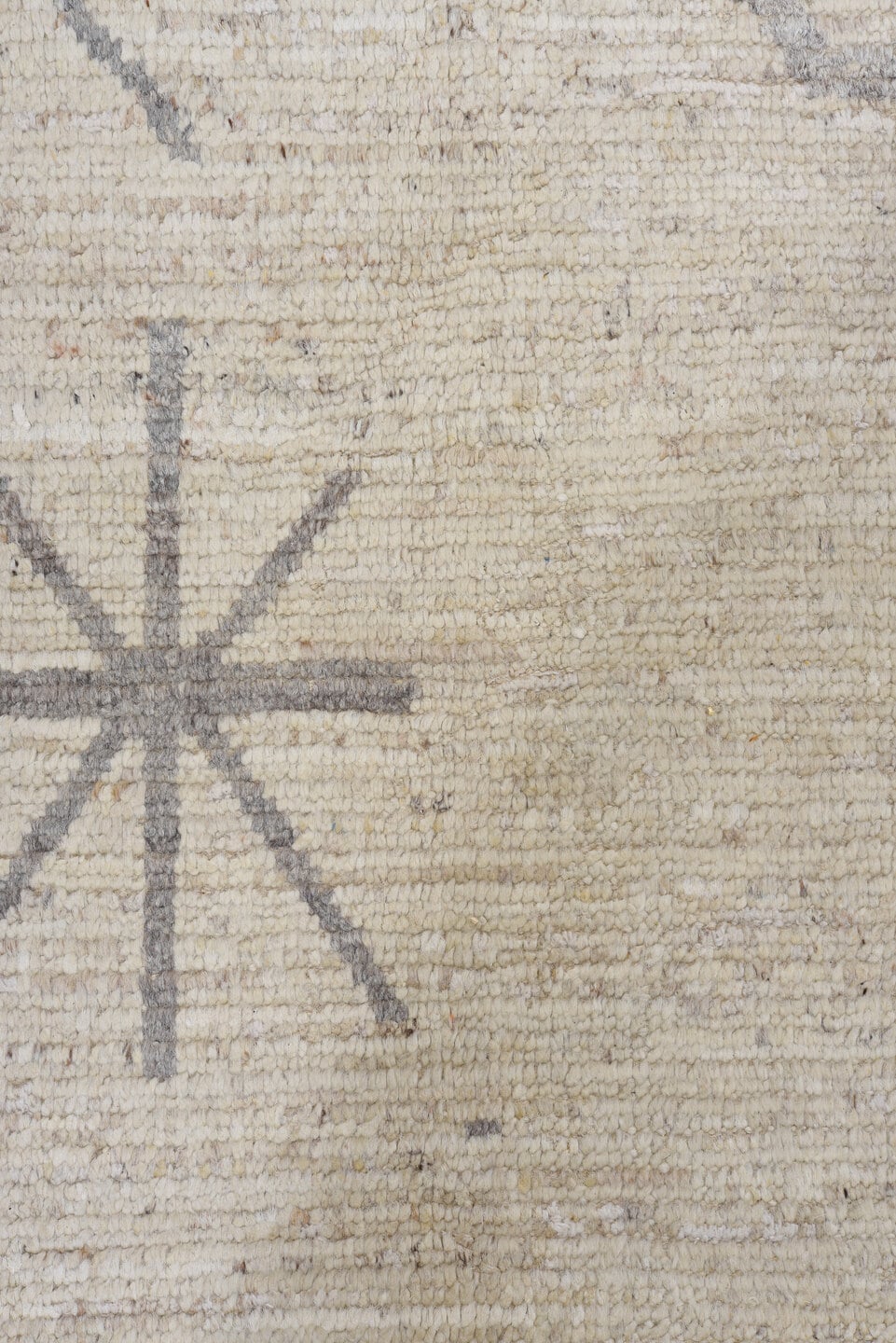 10' x 13' one-of-a-kind handmade vintage Tulu large size rug. Color palette: ivory, gray, taupe, cream, beige