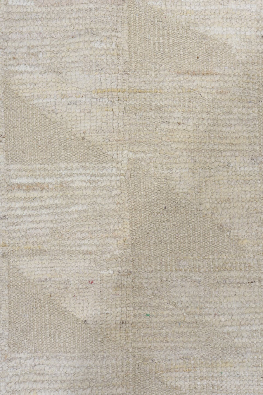 9' x 12' one-of-a-kind handmade vintage Tulu large size rug. Color palette: ivory, cream, beige, taupe, gray