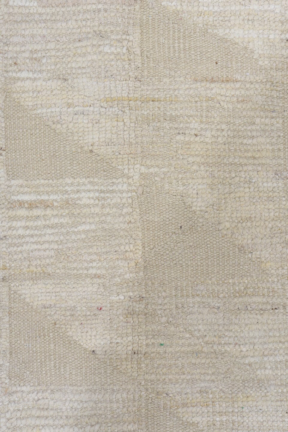 9' x 12' one-of-a-kind handmade vintage Tulu large size rug. Color palette: ivory, cream, beige, taupe, gray