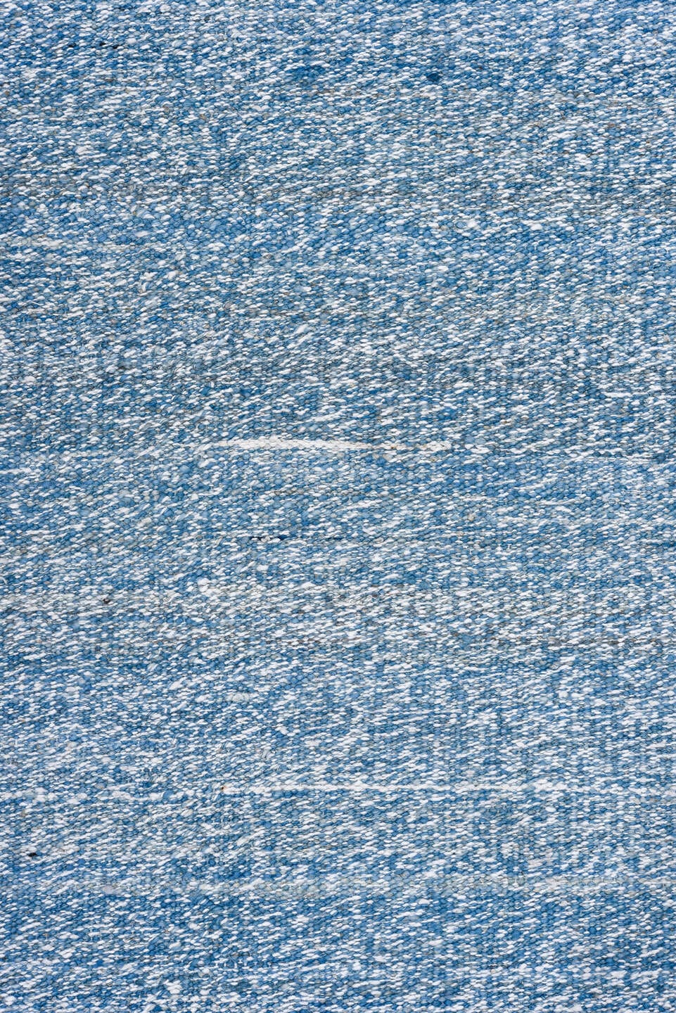 3' x 15' one-of-a-kind handmade vintage Kilim runner rug. Color palette: sky blue, powder blue, ice blue, ivory, light blue