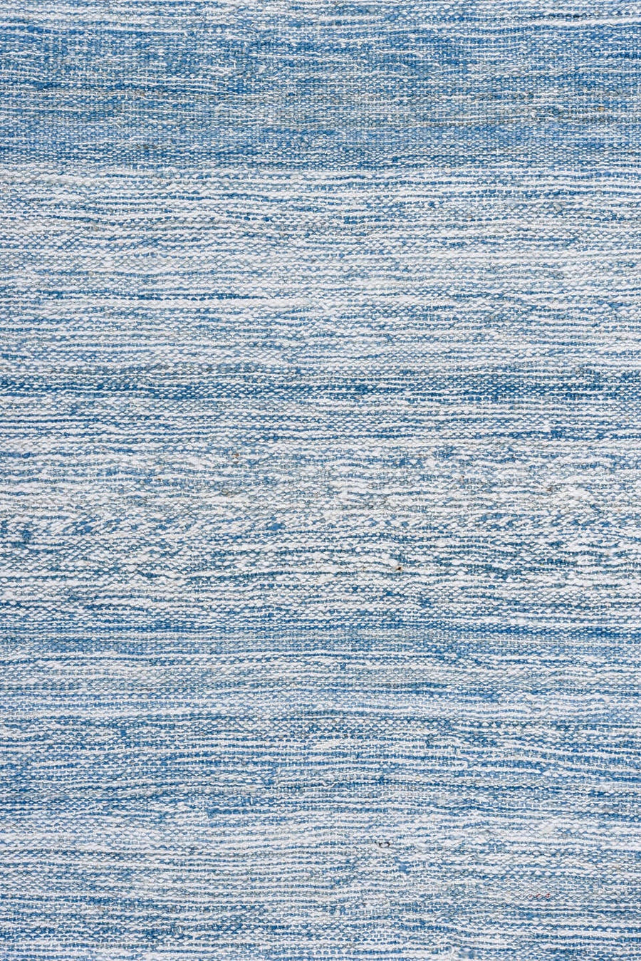 2' x 8' one-of-a-kind handmade vintage Kilim runner rug. Color palette: sky blue, ivory, powder blue, denim blue, light blue