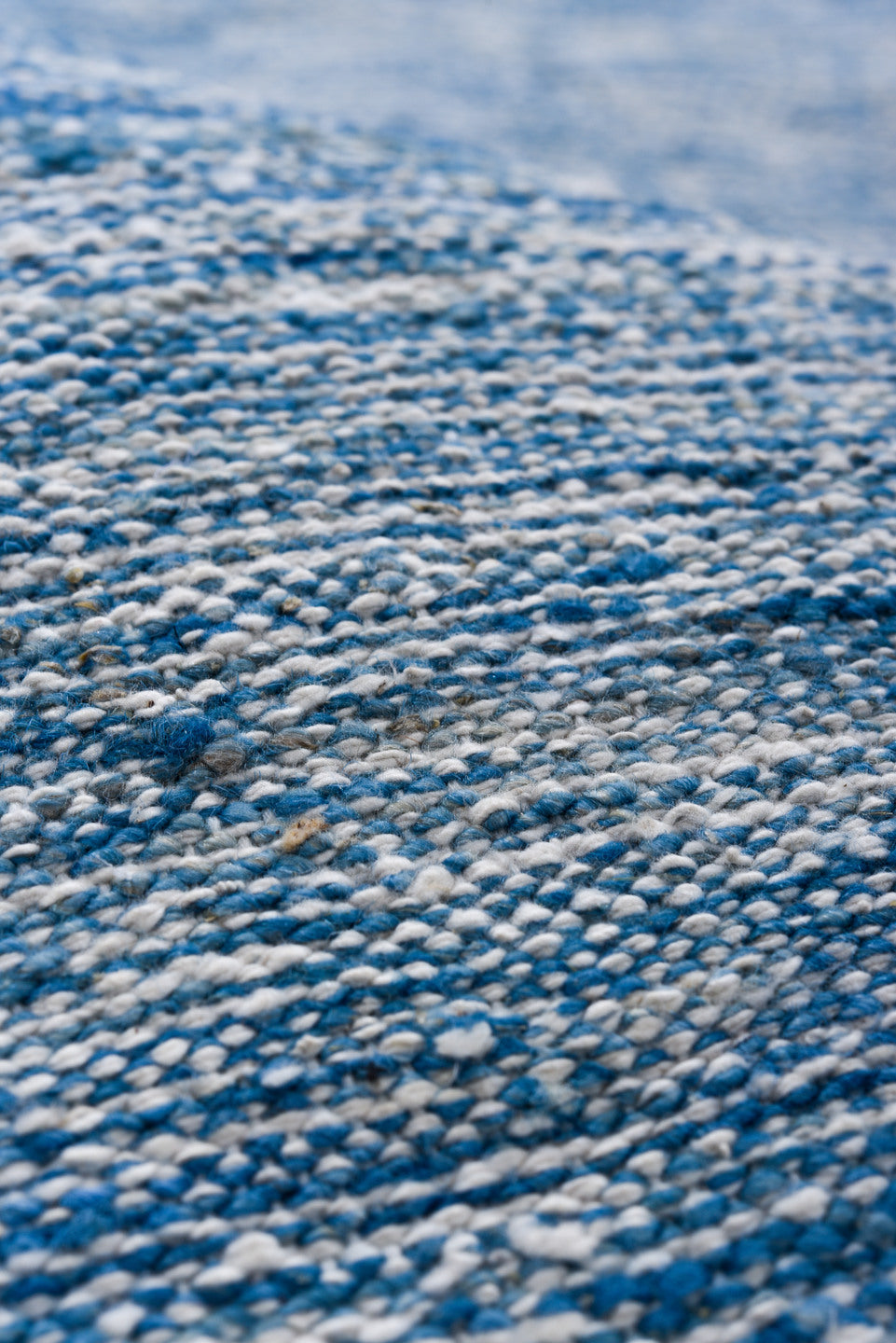 2' x 9' one-of-a-kind handmade vintage Kilim runner rug. Color palette: blue, ivory, sky blue, light blue