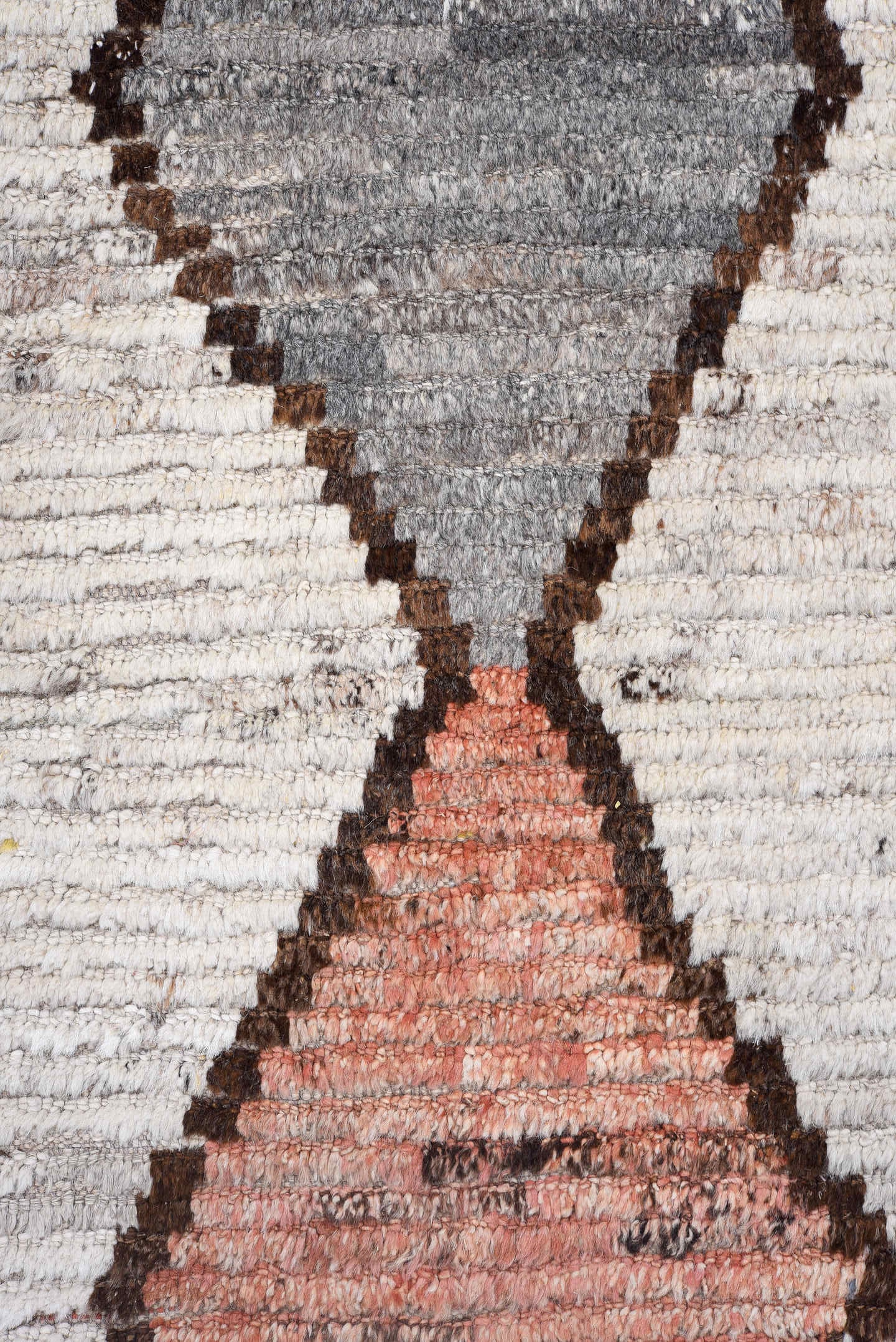 14' x 16' one-of-a-kind handmade vintage Tulu oversize rug. Color palette: ivory, gray, sky_blue, charcoal, blush, yellow