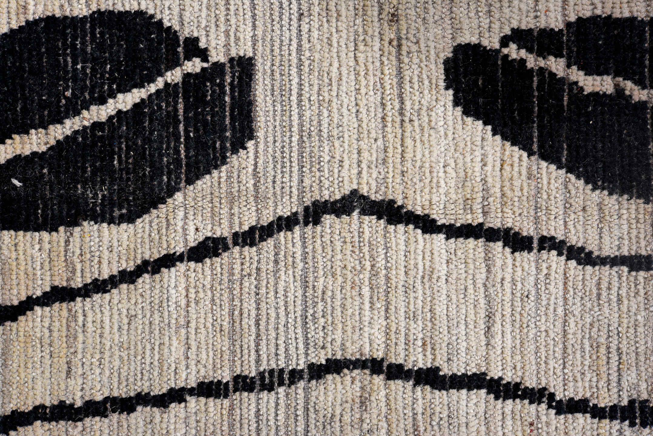 12' x 15' one-of-a-kind handmade vintage Tulu oversize rug. Color palette: black, charcoal, dark gray, dim gray, gainsboro