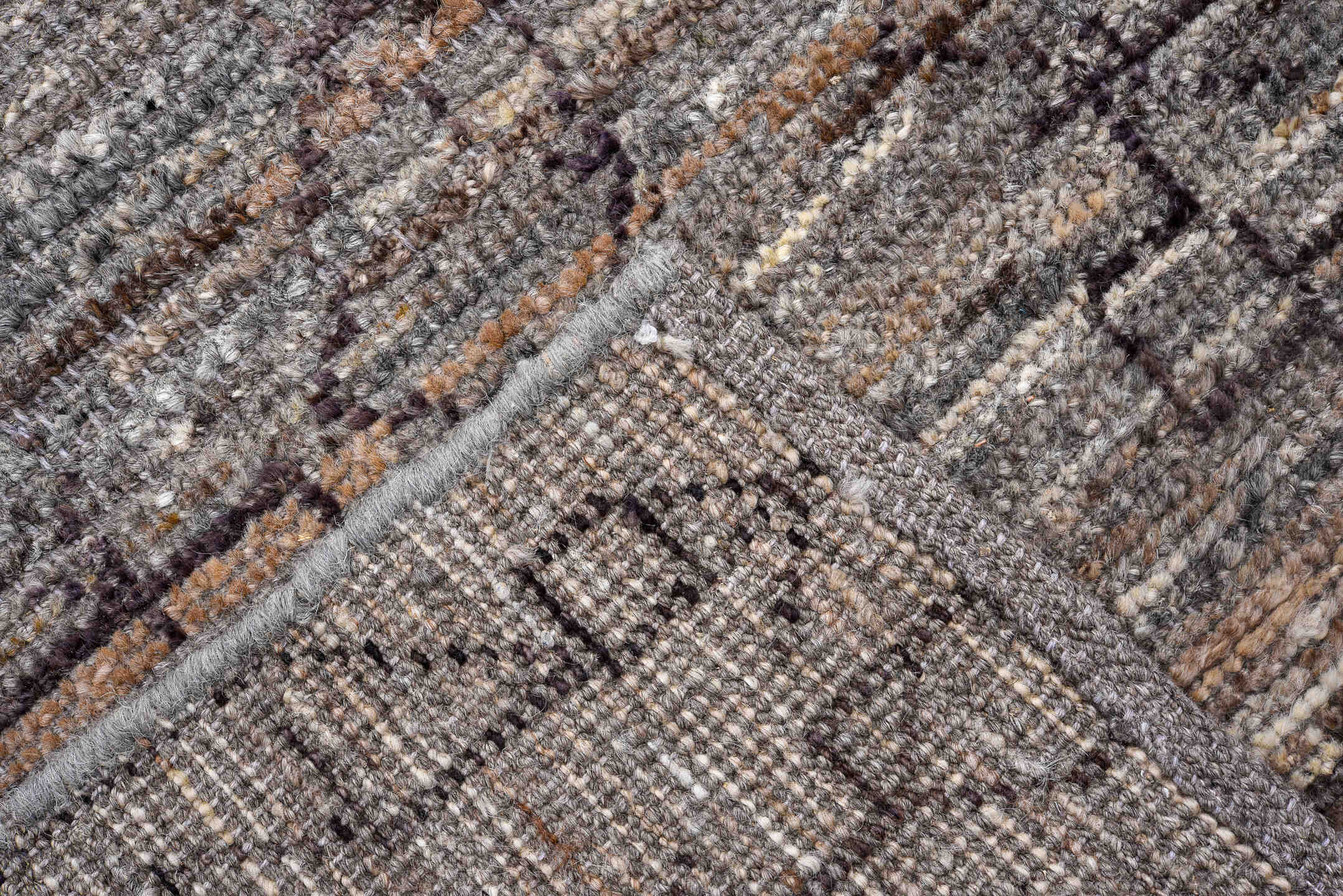3' x 19' one-of-a-kind handmade vintage Tulu runner rug. Color palette: gray, charcoal, taupe, rose, black, beige, pink, red