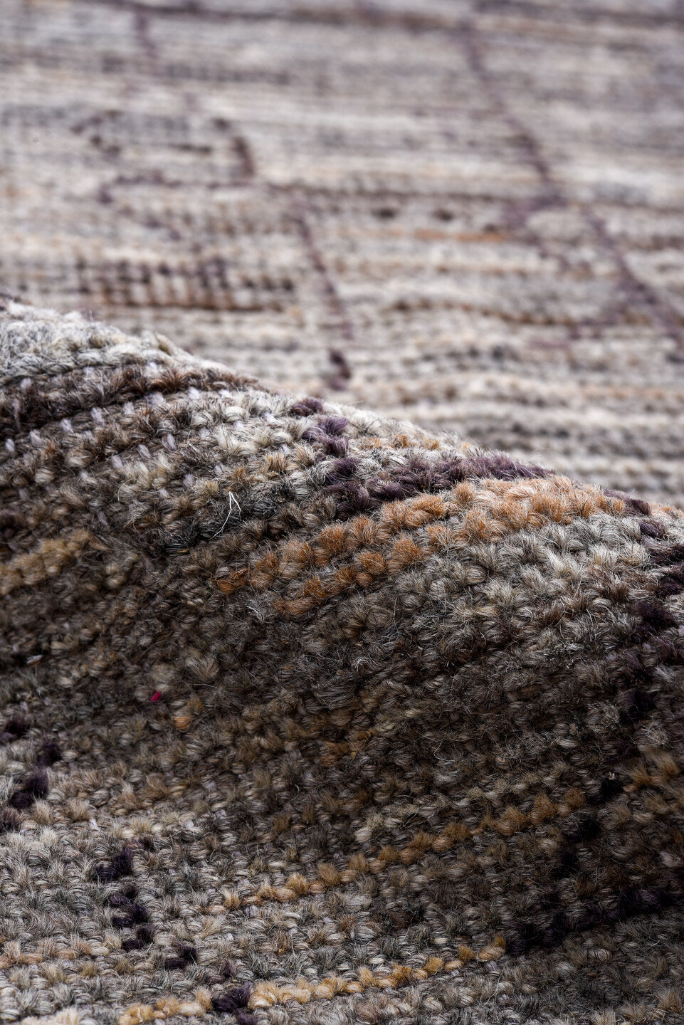 3' x 19' one-of-a-kind handmade vintage Tulu runner rug. Color palette: gray, charcoal, taupe, rose, black, beige, pink, red