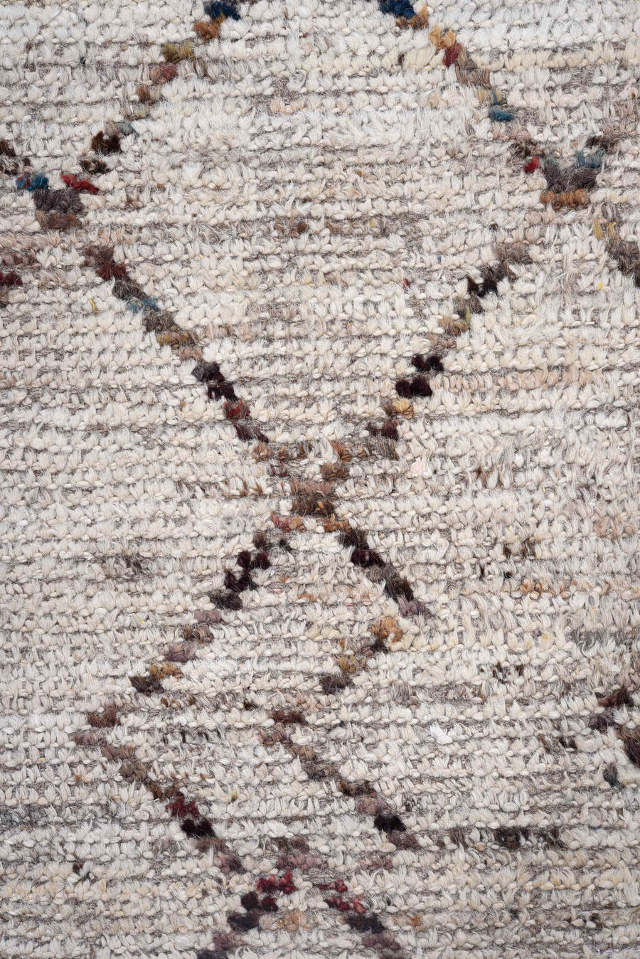 3' x 18' one-of-a-kind handmade vintage Tulu runner rug. Color palette: ivory, taupe, brown, rust, charcoal, beige, gray