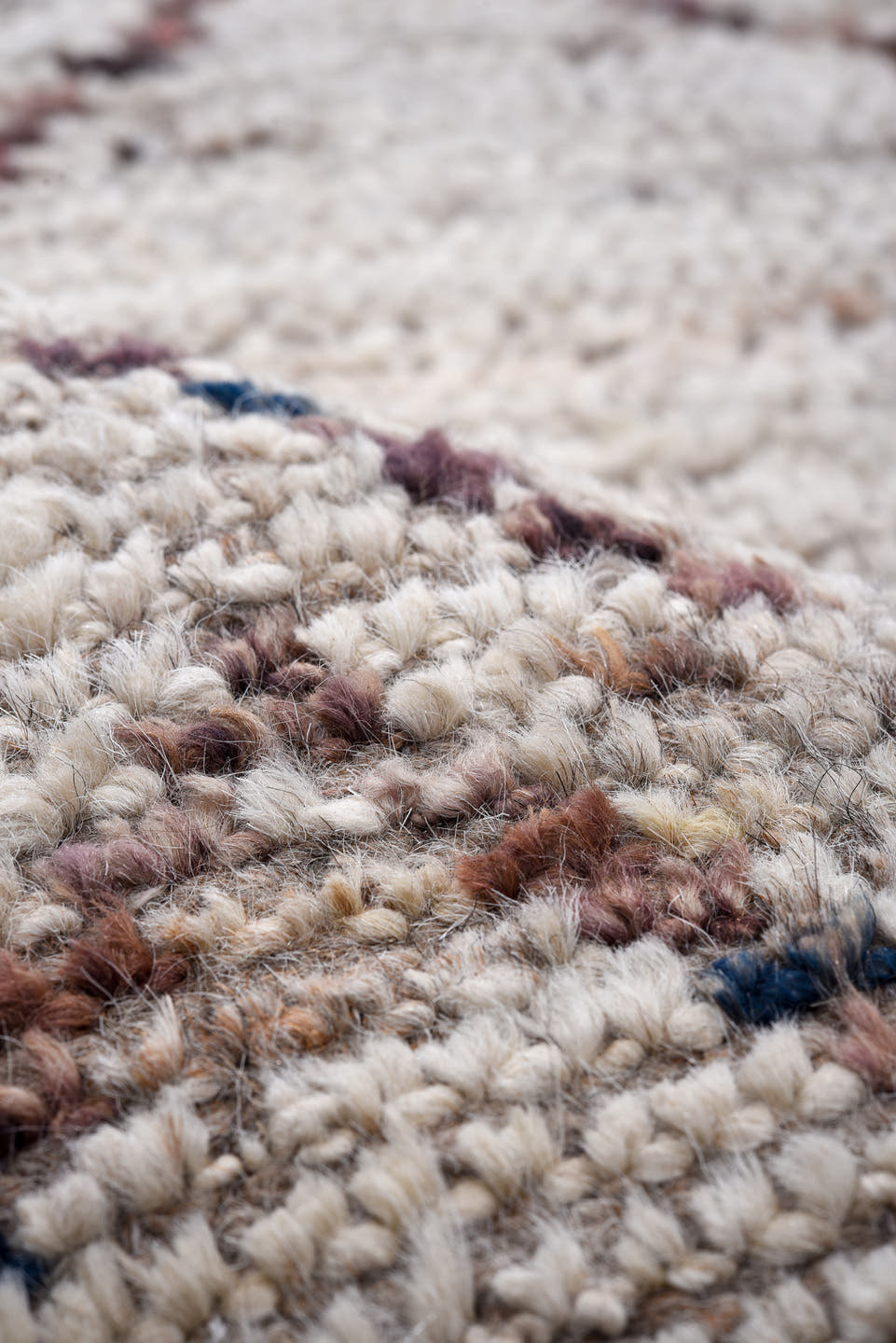 3' x 18' one-of-a-kind handmade vintage Tulu runner rug. Color palette: ivory, taupe, brown, rust, charcoal, beige, gray