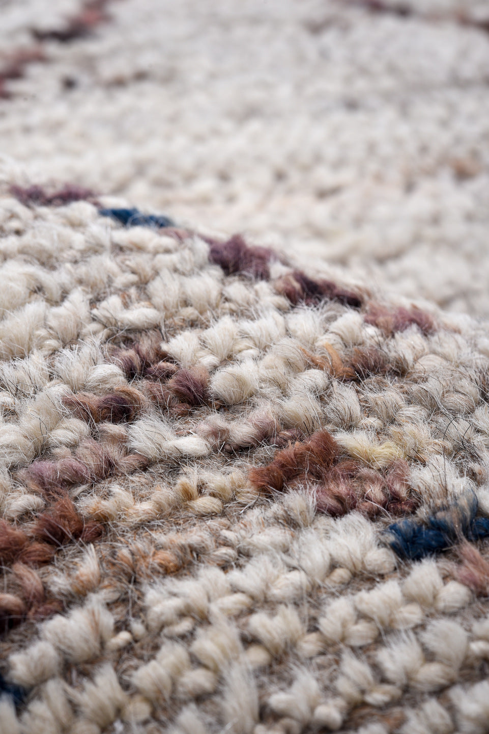 3' x 18' one-of-a-kind handmade vintage Tulu runner rug. Color palette: ivory, taupe, brown, rust, charcoal, beige, gray