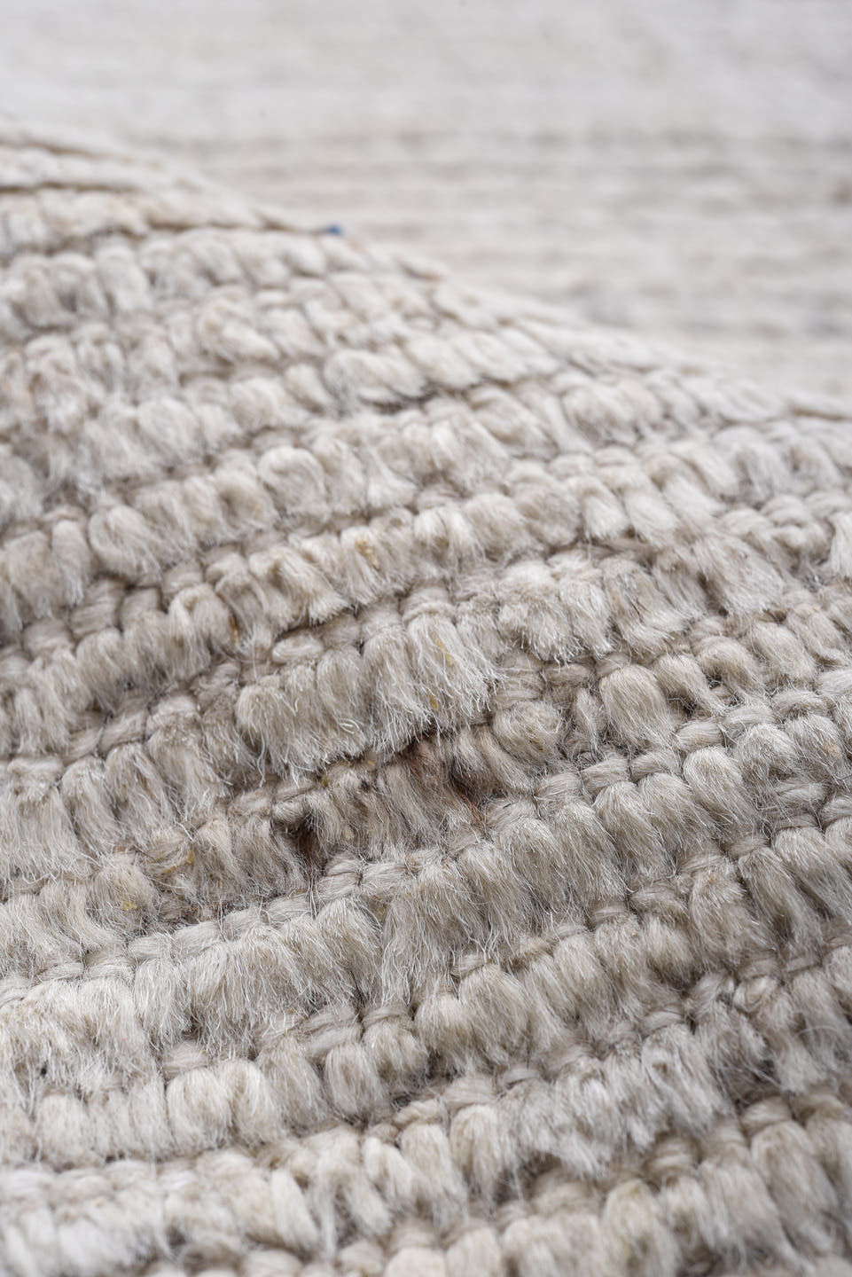 3' x 10' one-of-a-kind handmade vintage Tulu runner rug. Color palette: ivory, light gray, cream, taupe, charcoal, beige