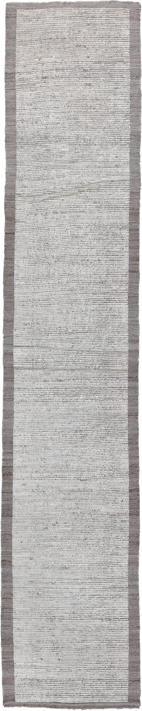 2' x 15' one-of-a-kind handmade vintage Tulu runner rug. Color palette: ivory, taupe, gray, cream, beige