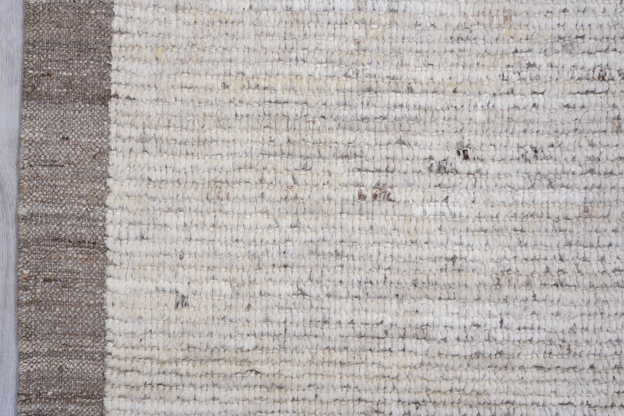 2' x 15' one-of-a-kind handmade vintage Tulu runner rug. Color palette: ivory, taupe, gray, cream, beige