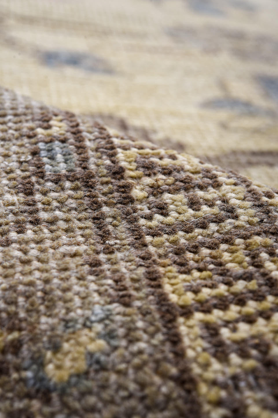 3' x 10' one-of-a-kind handmade vintage Oushak runner rug. Color palette: ivory, gray, taupe, slate, dusty blue, blush