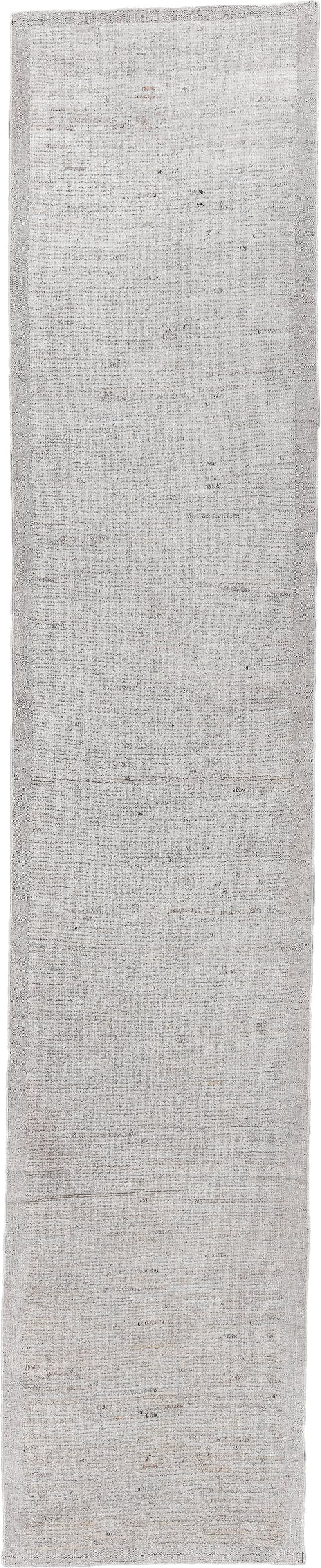 3' x 15' one-of-a-kind handmade vintage Tulu runner rug. Color palette: ivory, cream, taupe, light gray, beige, gray