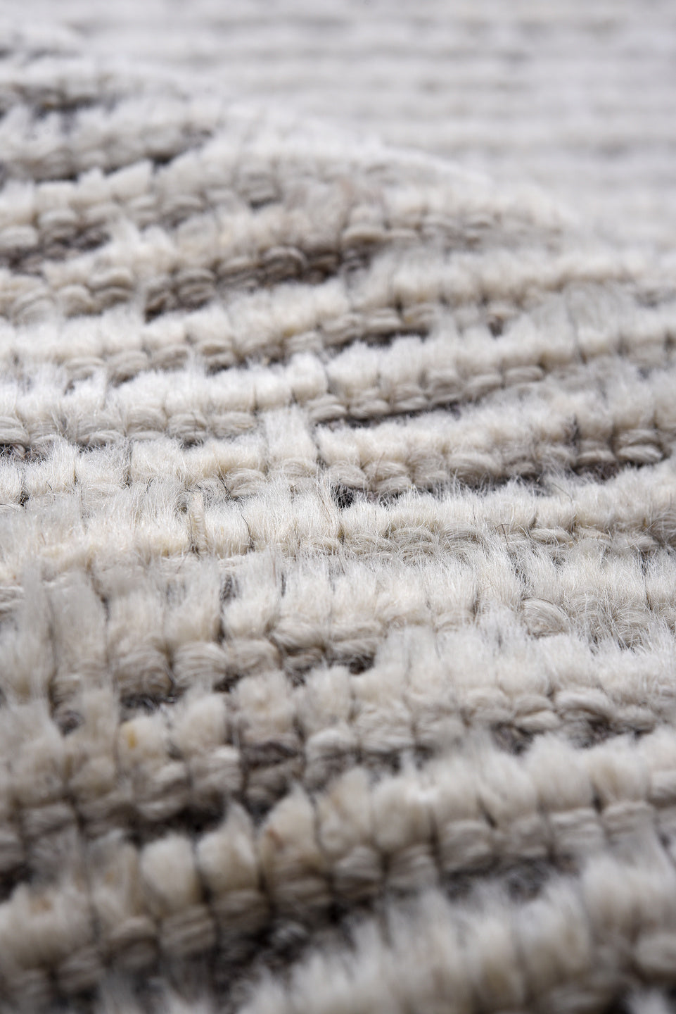 3' x 10' one-of-a-kind handmade vintage Tulu runner rug. Color palette: ivory, charcoal, gray, black