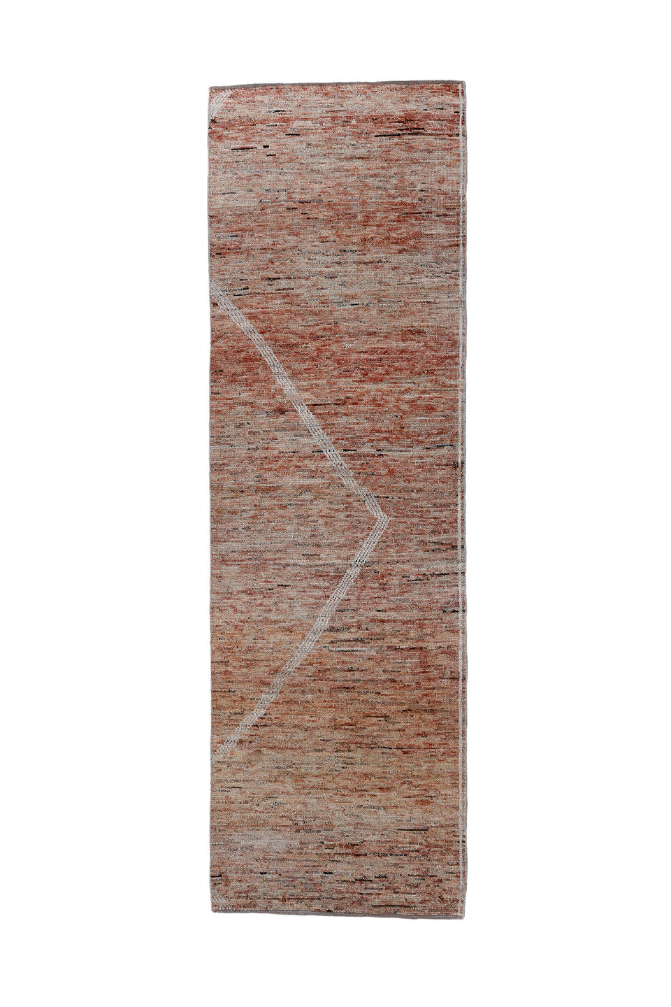 3' x 11' one-of-a-kind handmade vintage Tulu runner rug. Color palette: black, brown, dim gray, gray, light gray, off-white