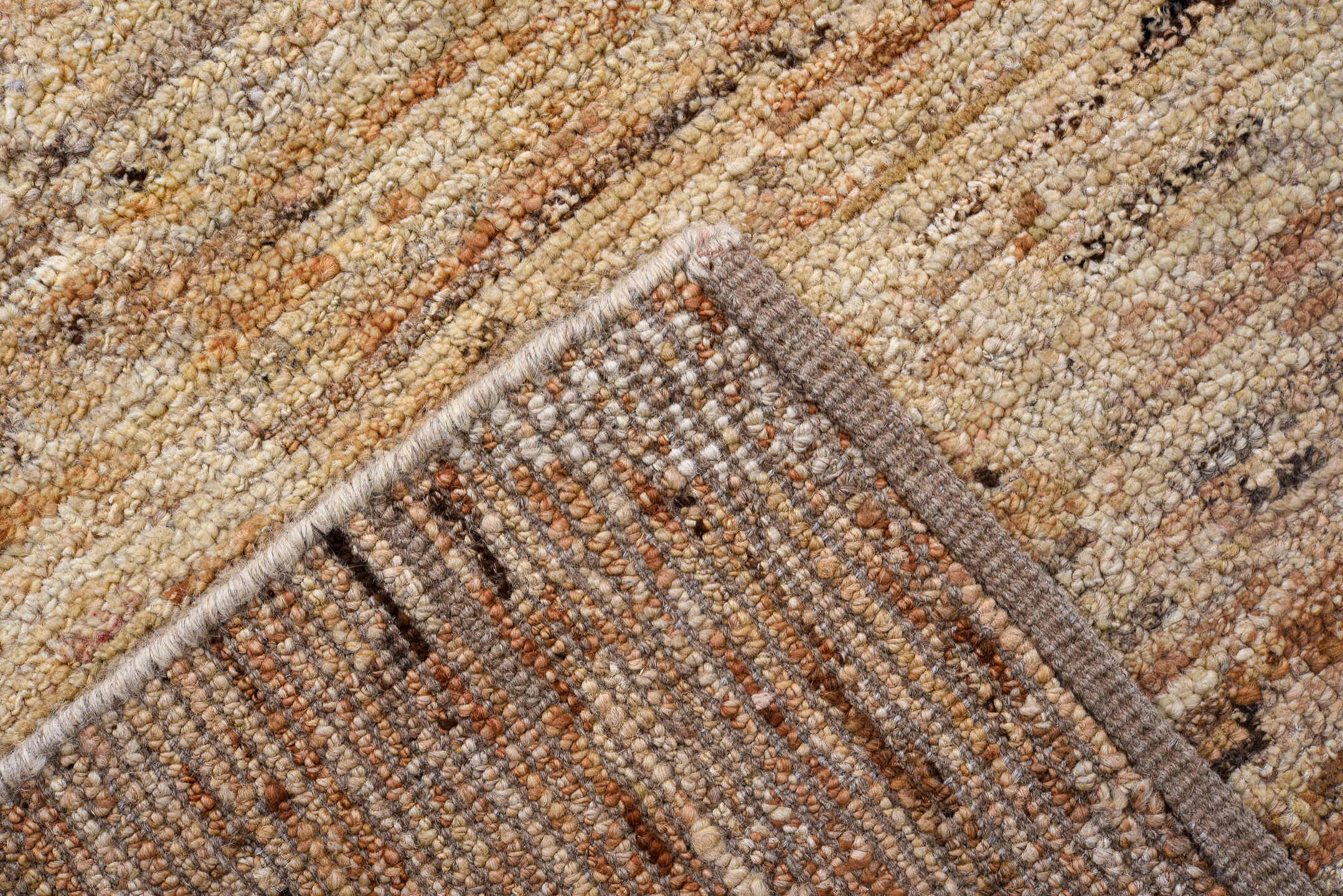 3' x 11' one-of-a-kind handmade vintage Tulu runner rug. Color palette: black, brown, dim gray, gray, light gray, off-white