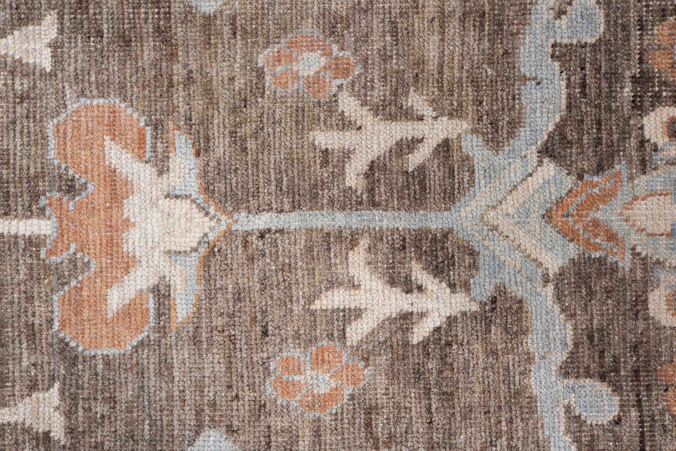 8' x 10' one-of-a-kind handmade vintage Oushak large size rug. Color palette: black, brown, dark gray, dim gray, gray