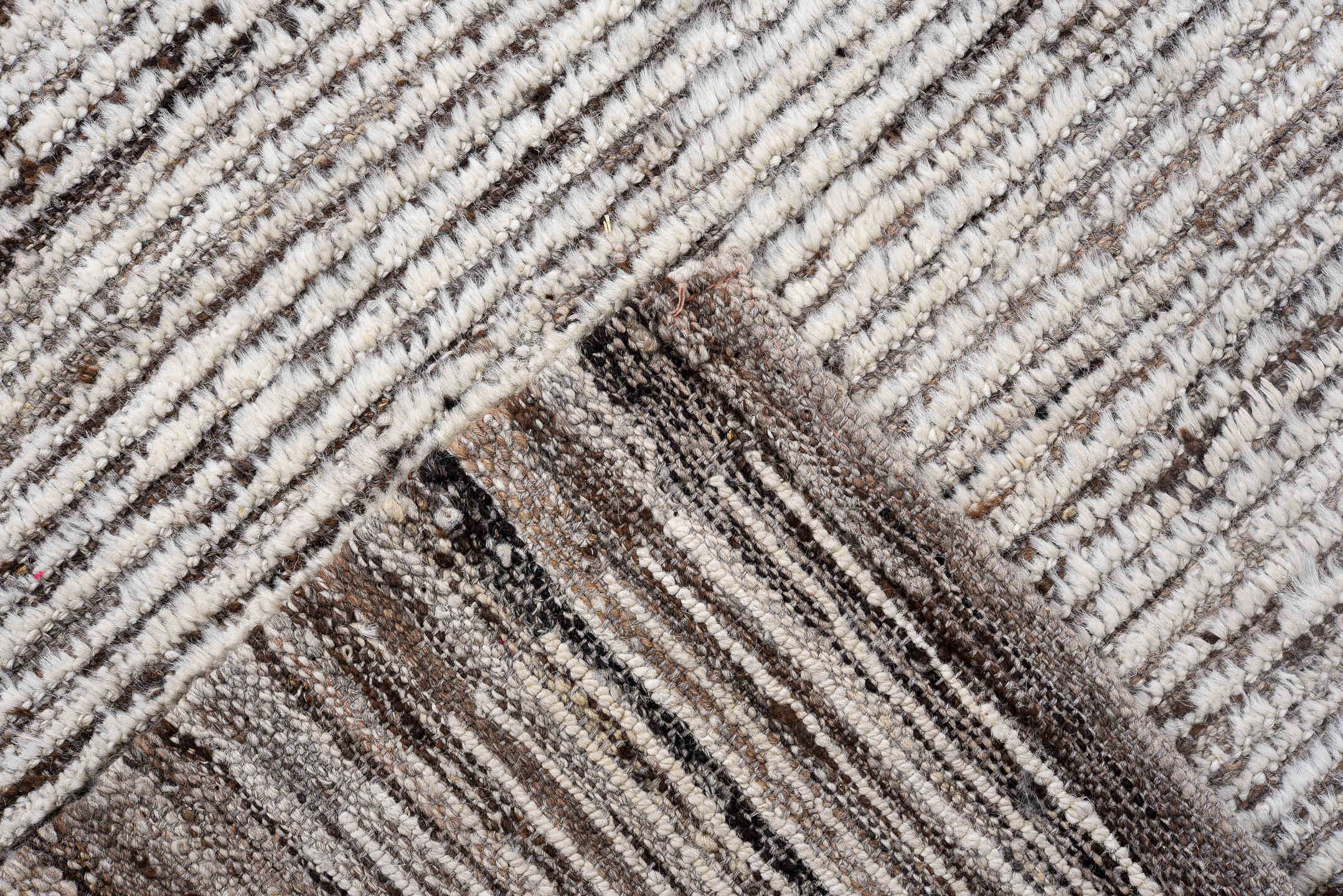 3' x 12' one-of-a-kind handmade vintage Tulu runner rug. Color palette: ivory, gray, charcoal, black