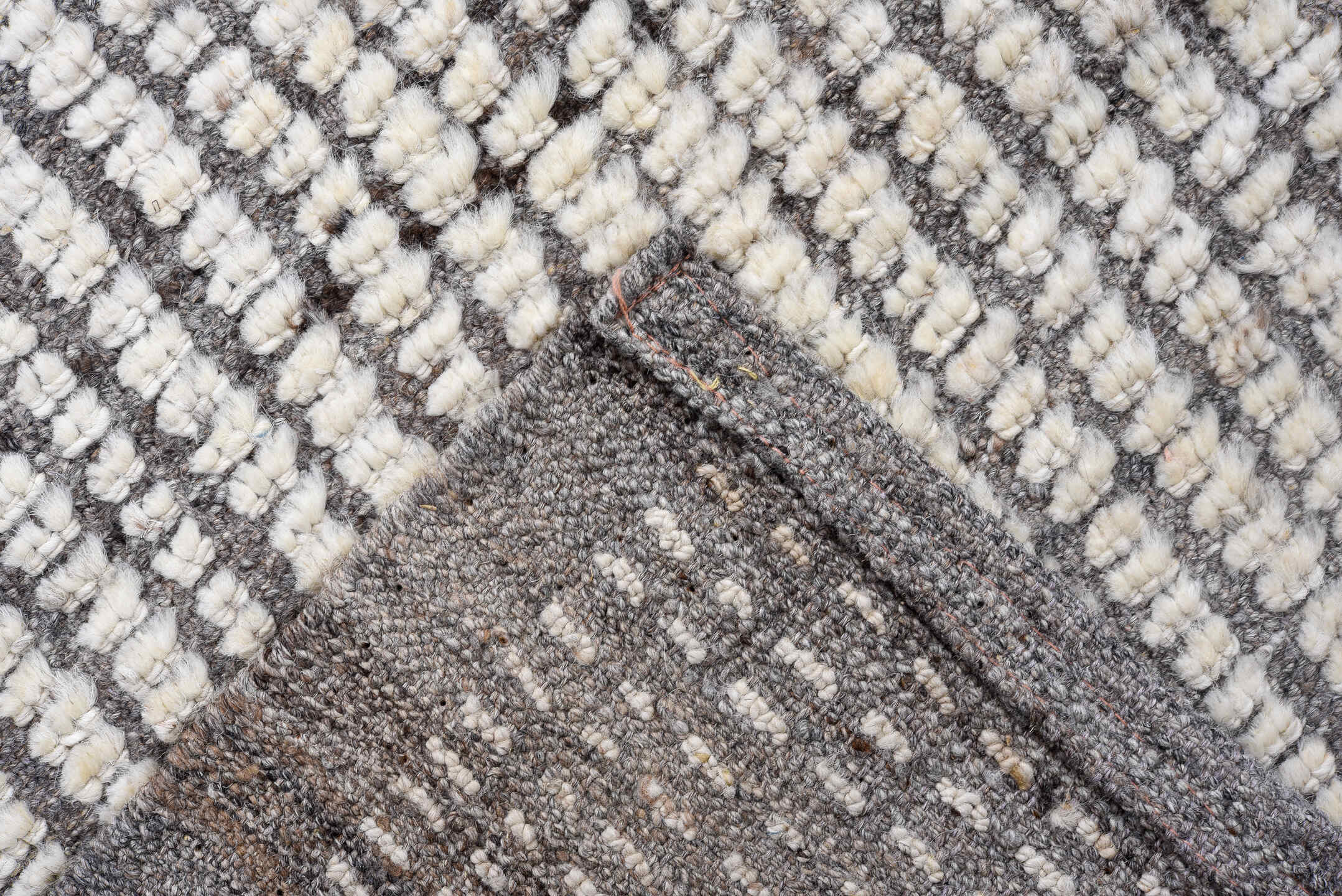 3' x 12' one-of-a-kind handmade vintage Tulu runner rug. Color palette: black, charcoal, dark gray, dim gray, gainsboro