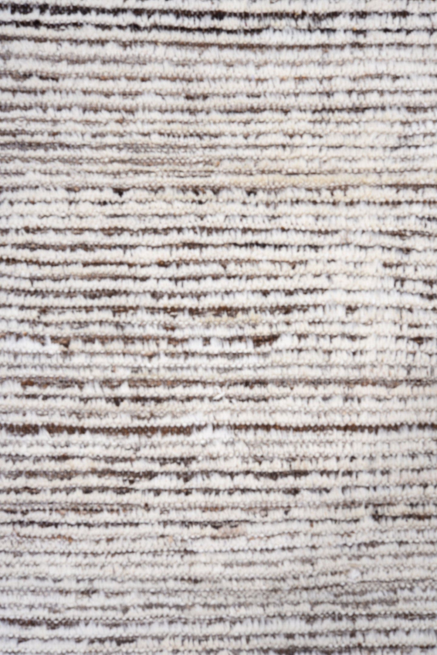 3' x 9' one-of-a-kind handmade vintage Tulu runner rug. Color palette: ivory, brown, taupe, charcoal, beige, gray, black