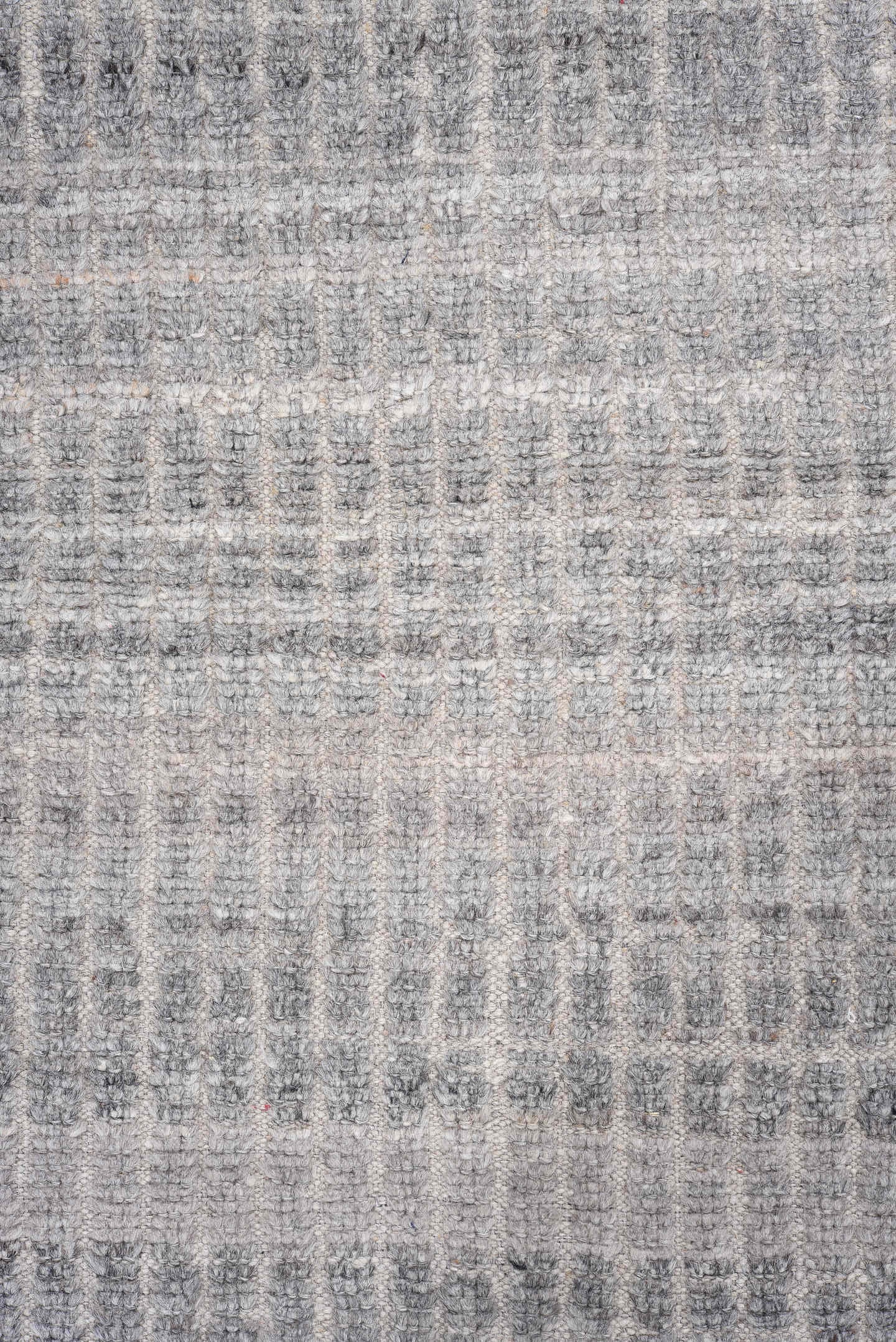 2' x 9' one-of-a-kind handmade vintage Tulu runner rug. Color palette: gray, ivory, charcoal, taupe, black, beige