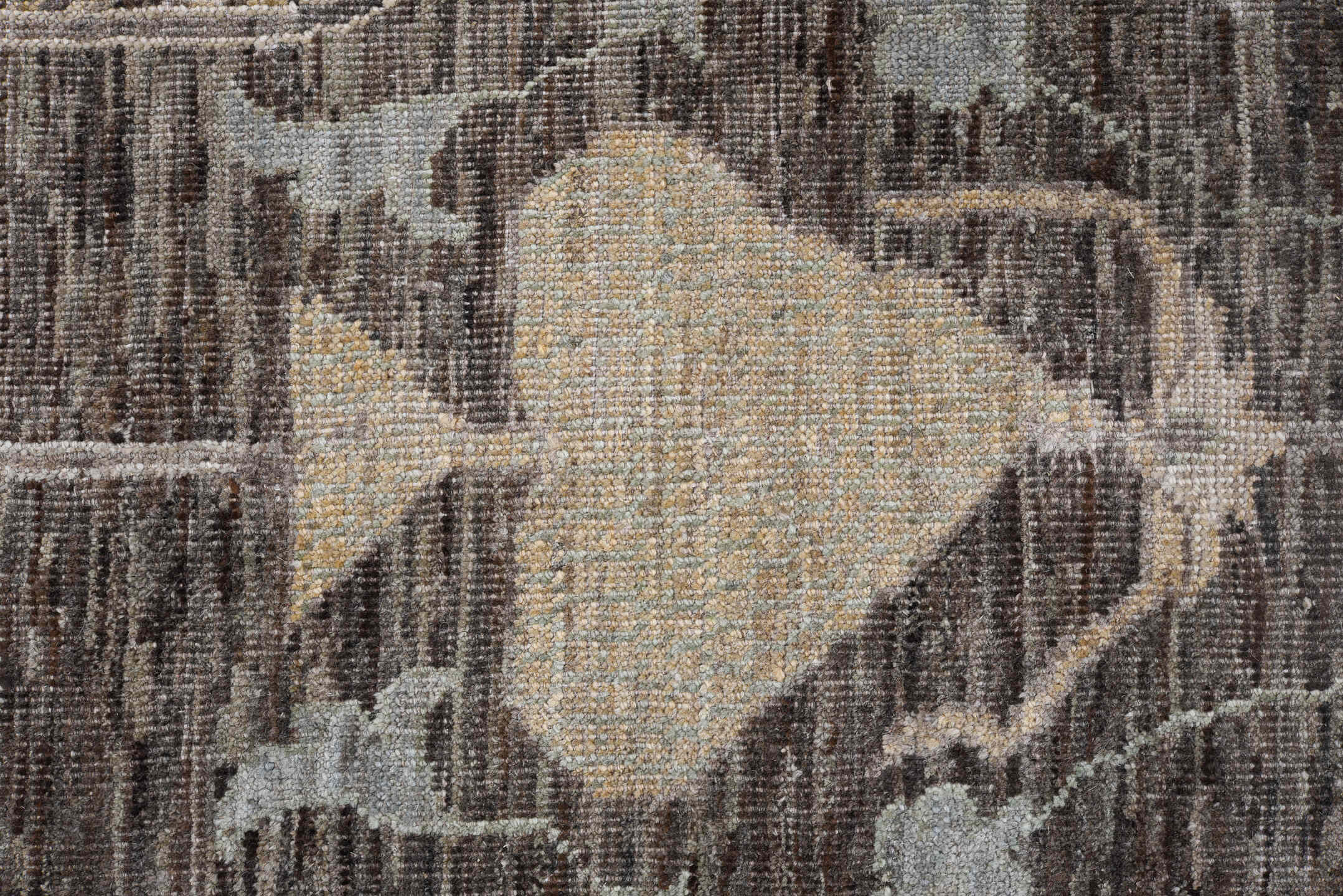 8' x 10' one-of-a-kind handmade vintage Oushak large size rug. Color palette: black, brown, dim gray, gainsboro, gray