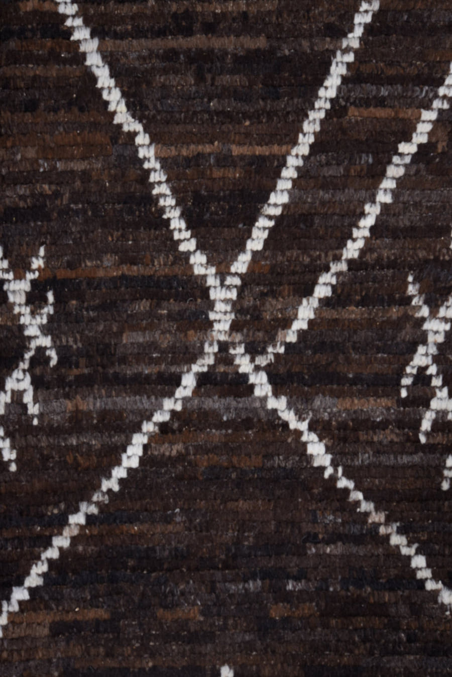 8' x 9' one-of-a-kind handmade vintage Tulu large size rug. Color palette: espresso brown, ivory, charcoal, rust, taupe