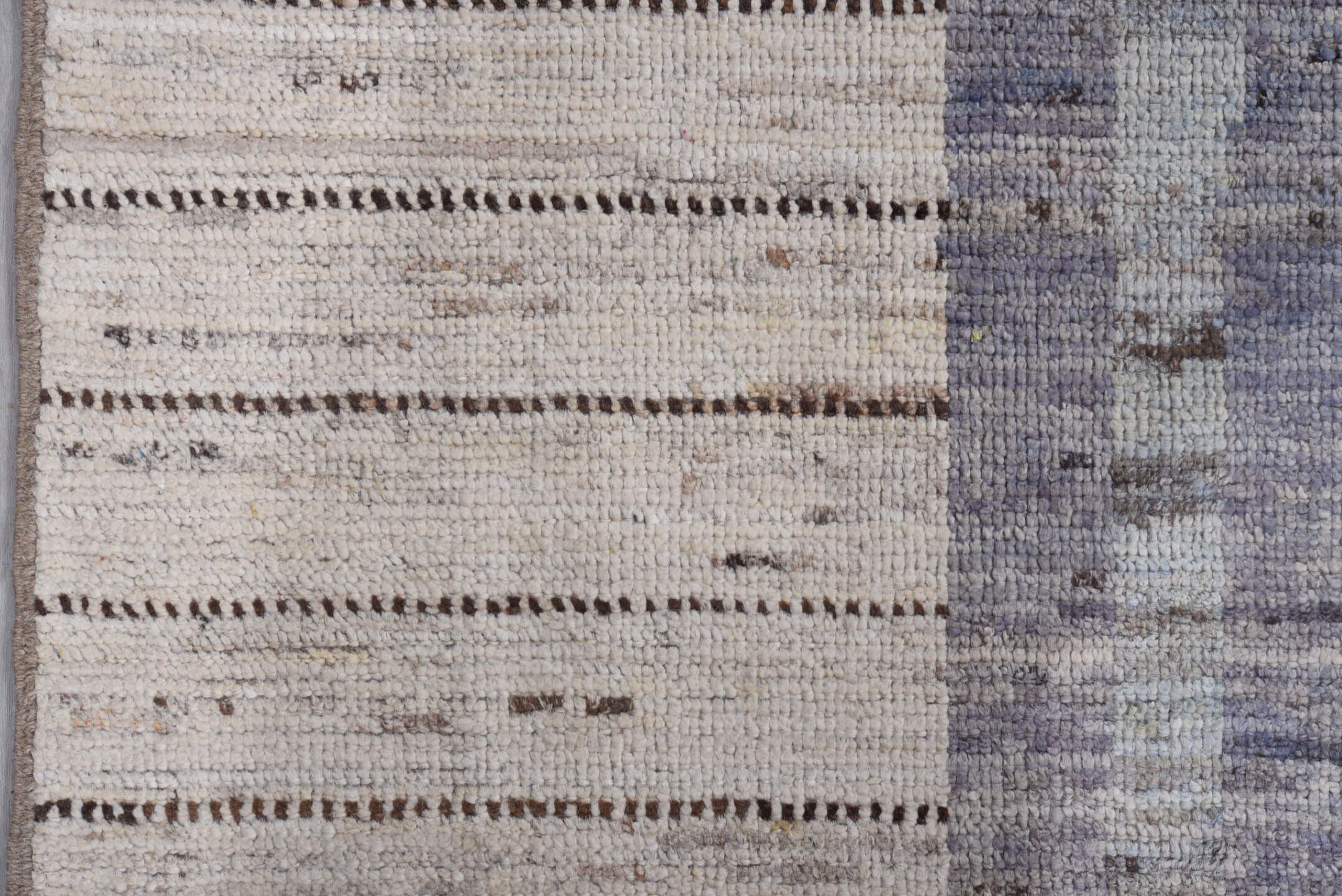 9' x 11' one-of-a-kind handmade vintage Tulu large size rug. Color palette: slate, ivory, gray, charcoal, taupe, pale blue