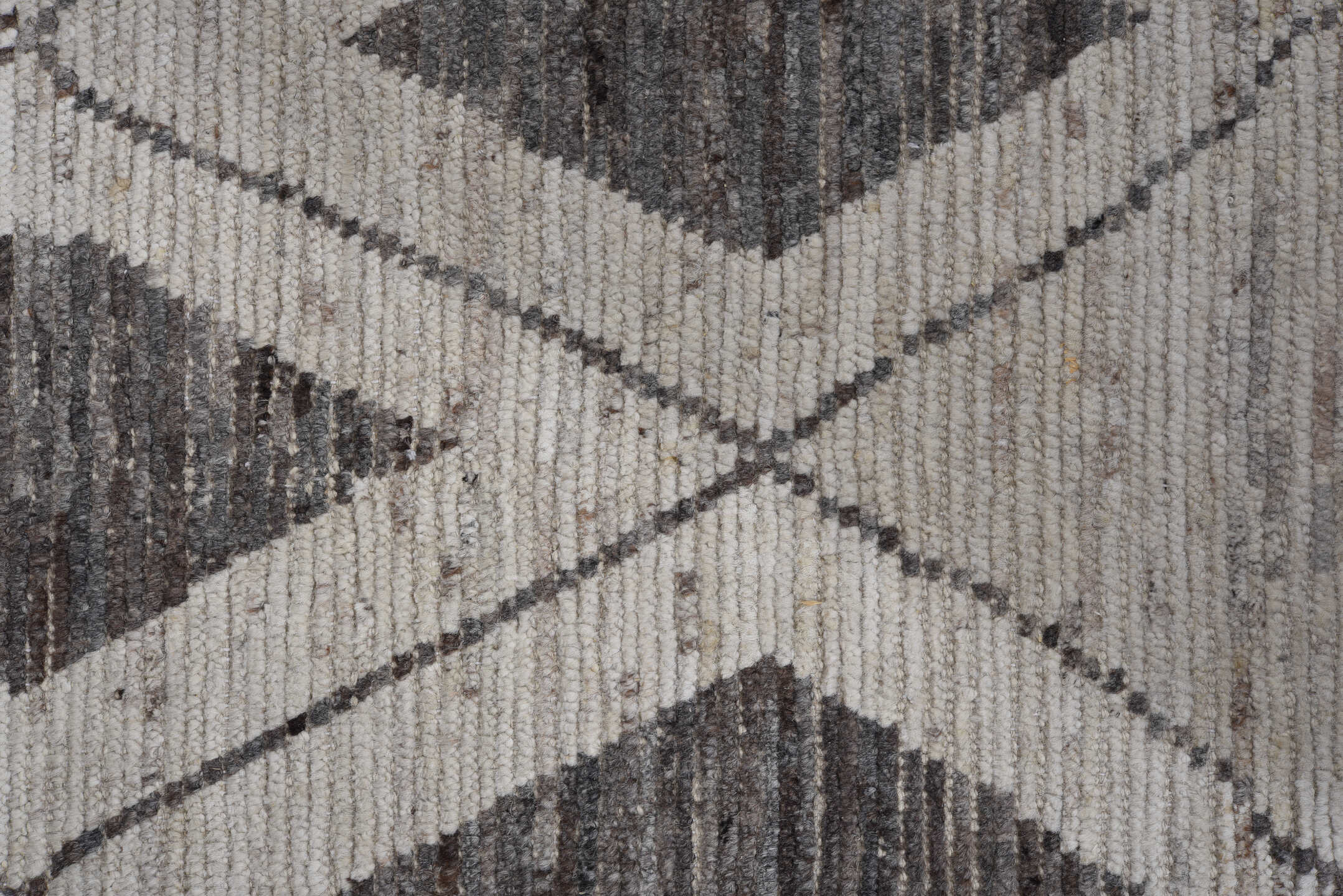 9' x 11' one-of-a-kind handmade vintage Tulu large size rug. Color palette: black, charcoal, dim gray, gray, light gray