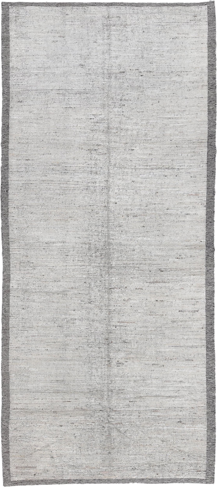 6' x 15' one-of-a-kind handmade vintage Tulu rug. Color palette: ivory, charcoal, taupe, cream, gray, black, beige
