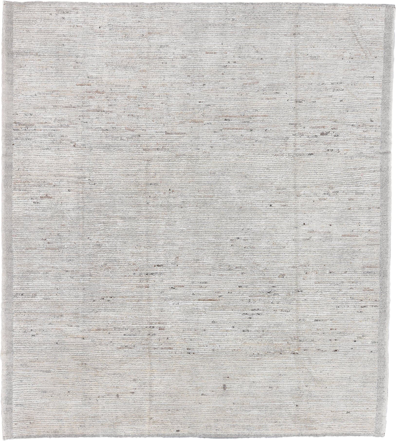 8' x 9' one-of-a-kind handmade vintage Tulu rug. Color palette: ivory, cream, taupe, light gray, beige, charcoal, gray