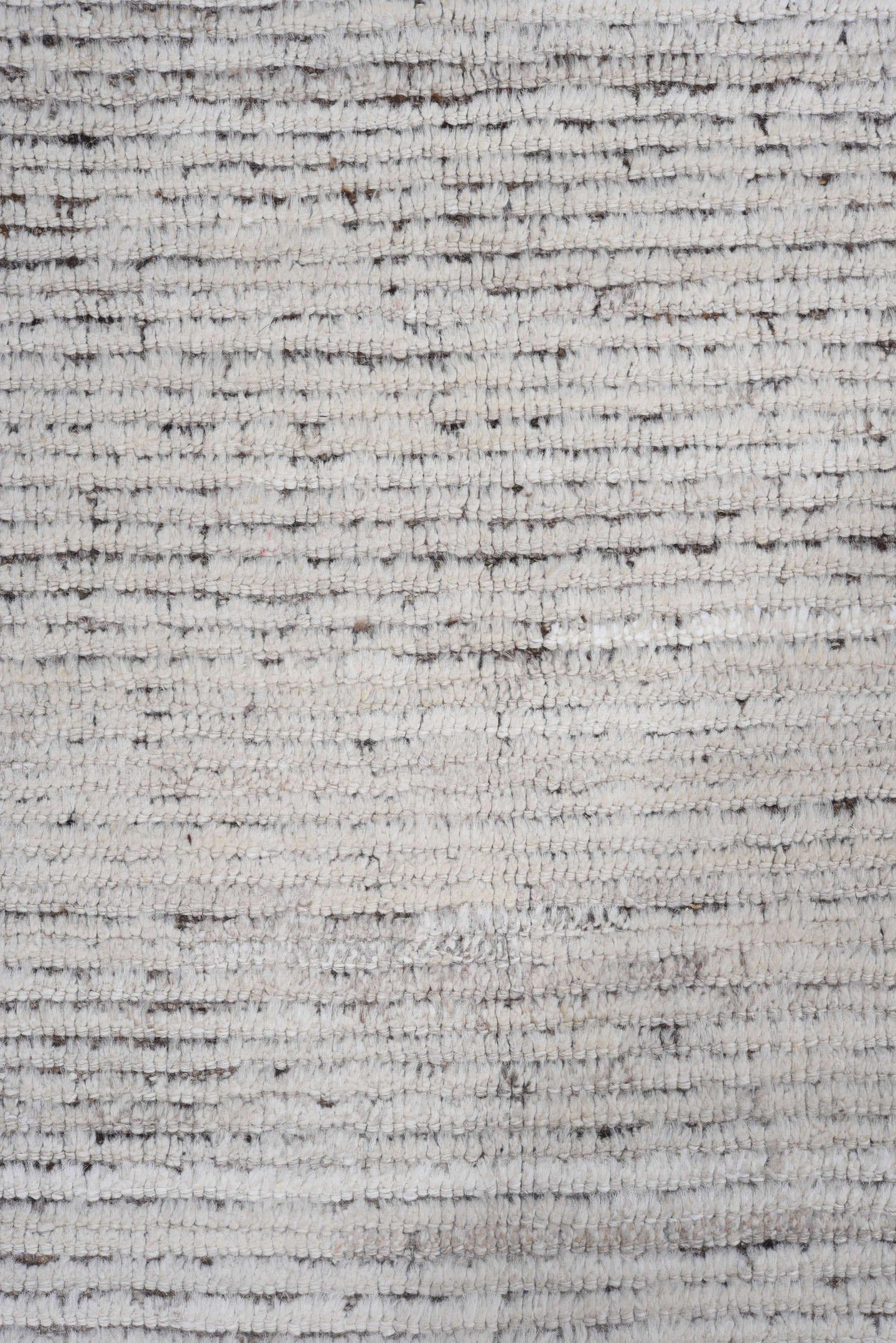 9' x 11' one-of-a-kind handmade vintage Tulu large size rug. Color palette: ivory, charcoal, taupe, brown, gray, black