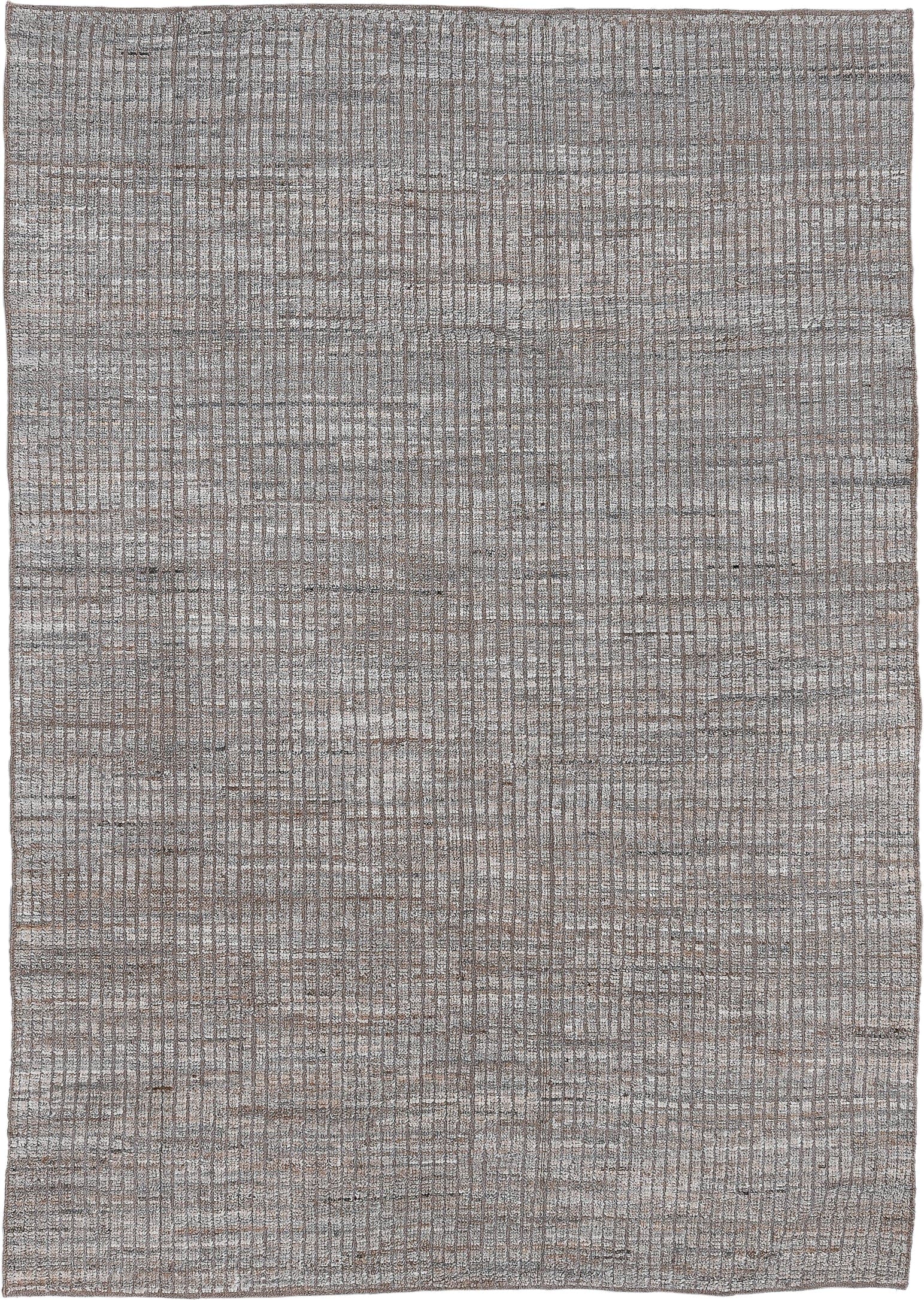 6' x 8' one-of-a-kind handmade vintage Tulu medium size rug. Color palette: taupe, ivory, brown, gray, beige