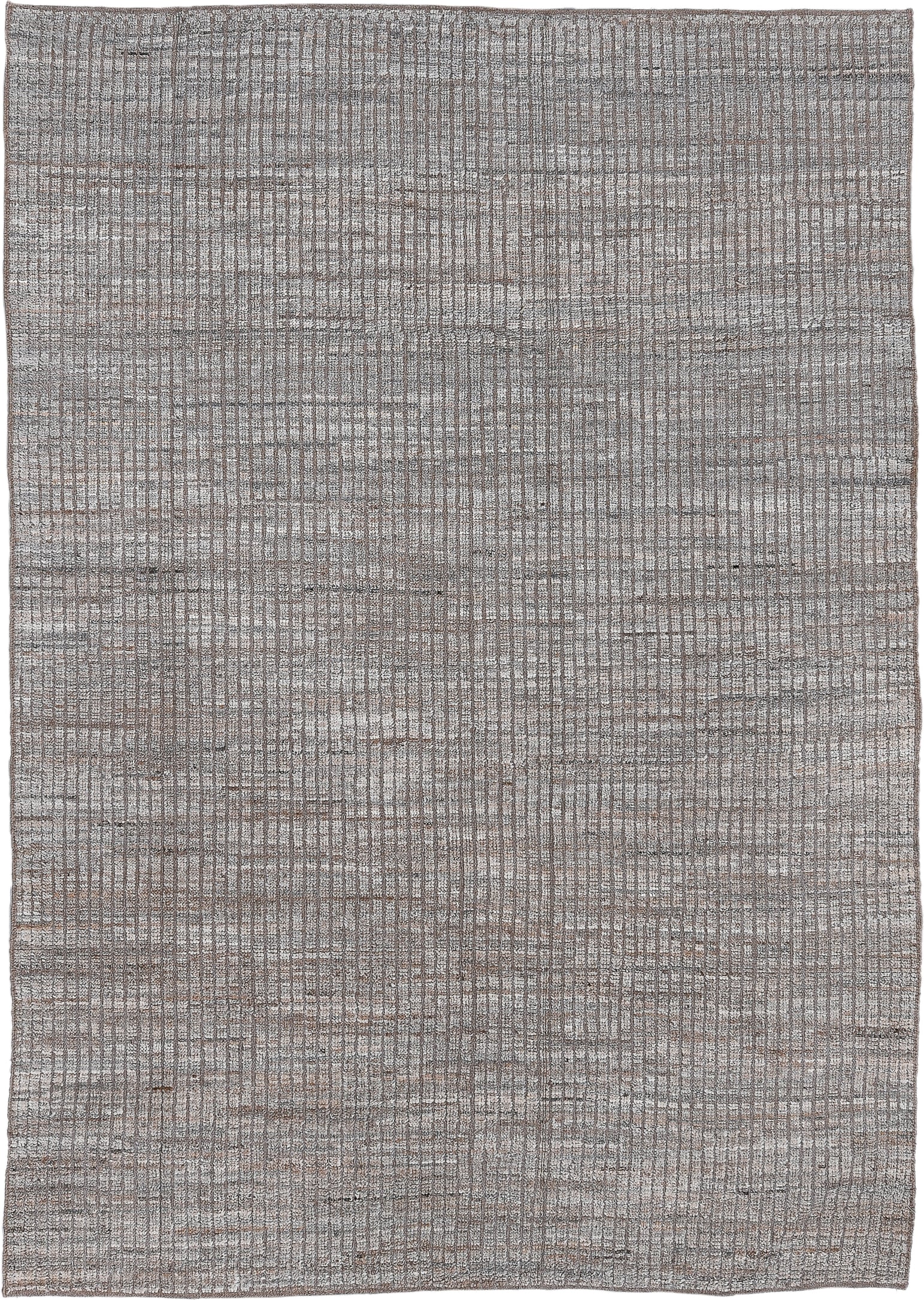 6' x 8' one-of-a-kind handmade vintage Tulu medium size rug. Color palette: taupe, ivory, brown, gray, beige