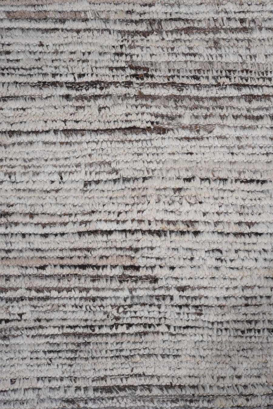 9' x 11' one-of-a-kind handmade vintage Tulu large size rug. Color palette: ivory, brown, taupe, charcoal, beige, gray